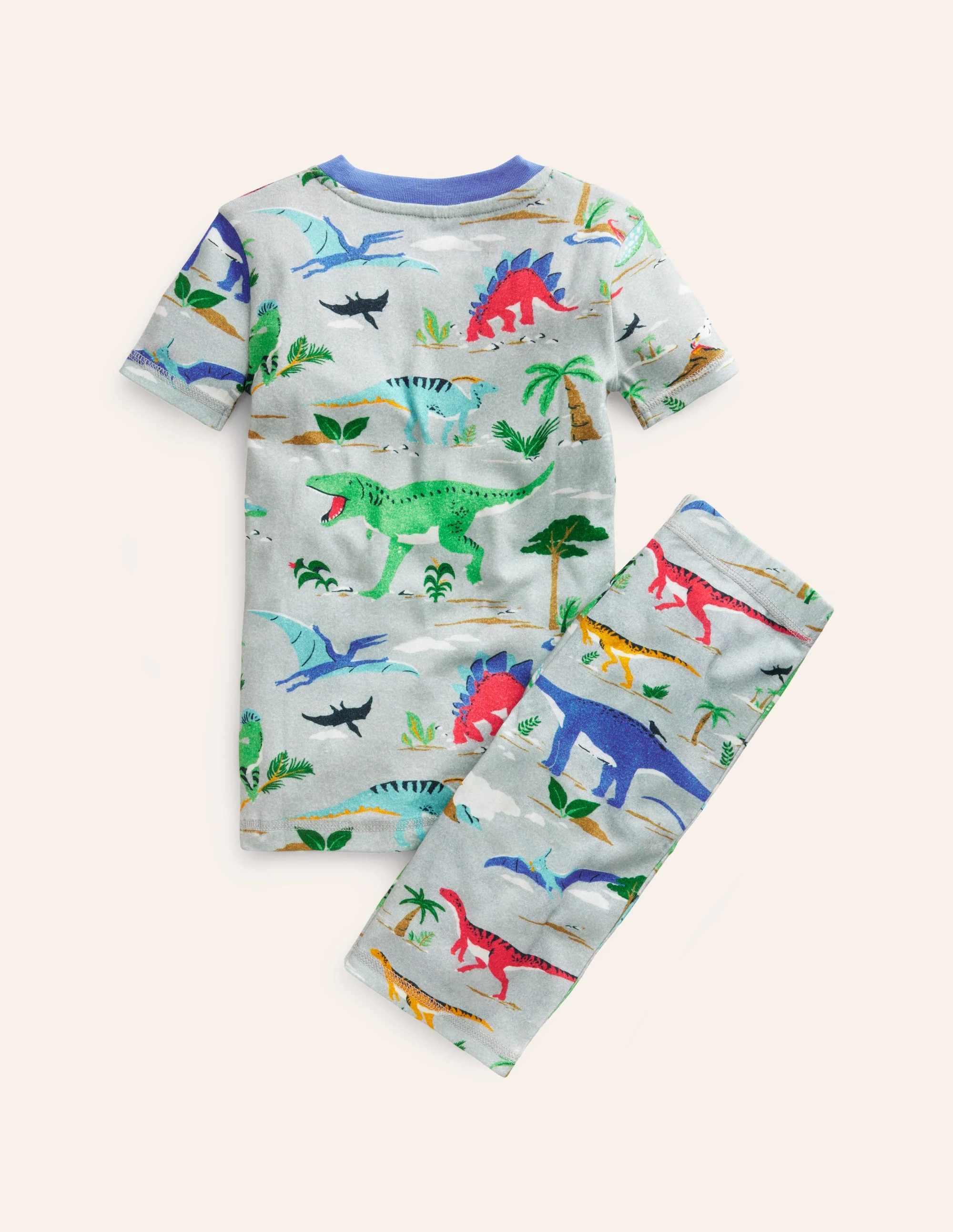 Snug Short John Pajamas-Shale Grey Jurassic - Image 2