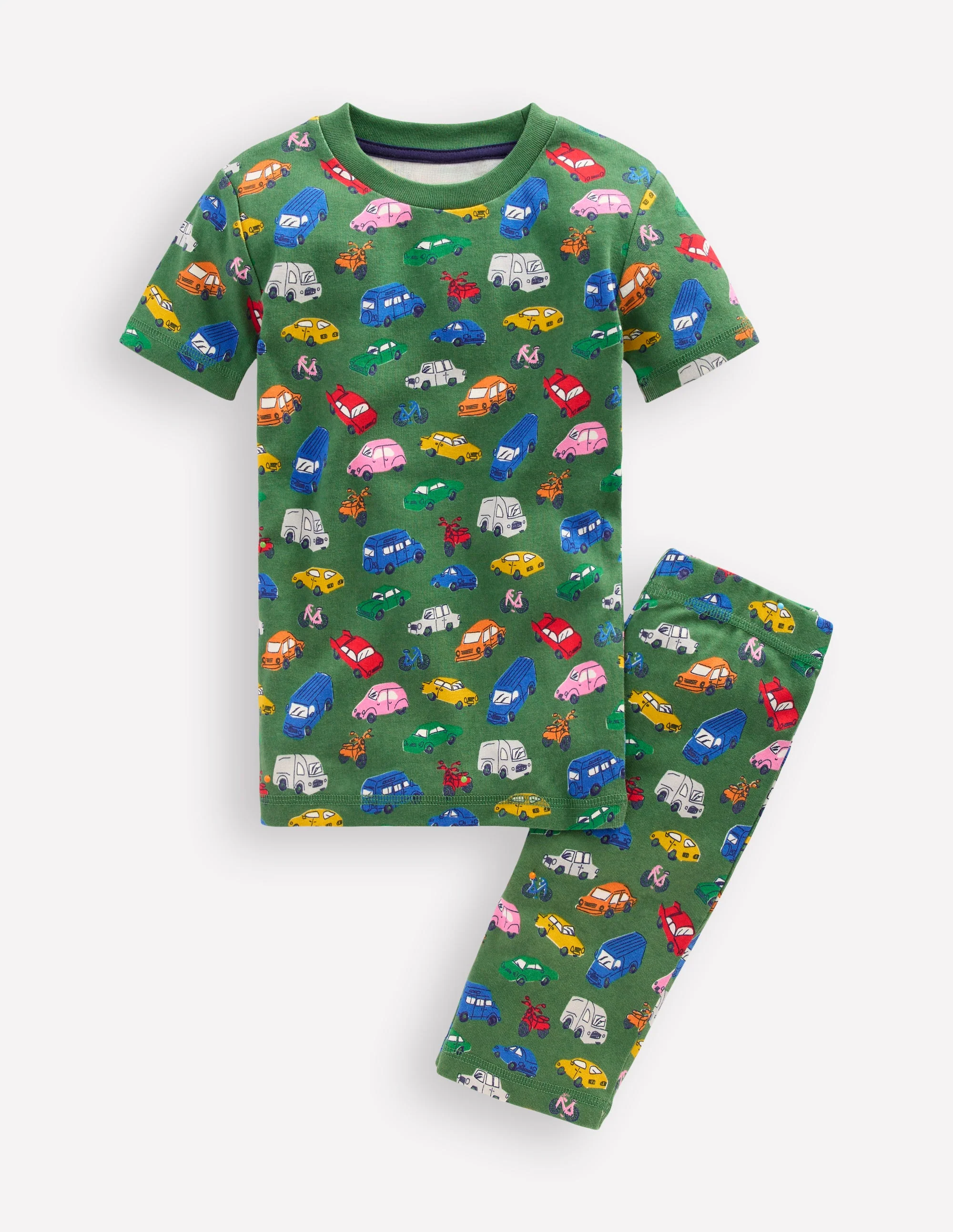 Snug Short John Pajamas-Traffic Jam