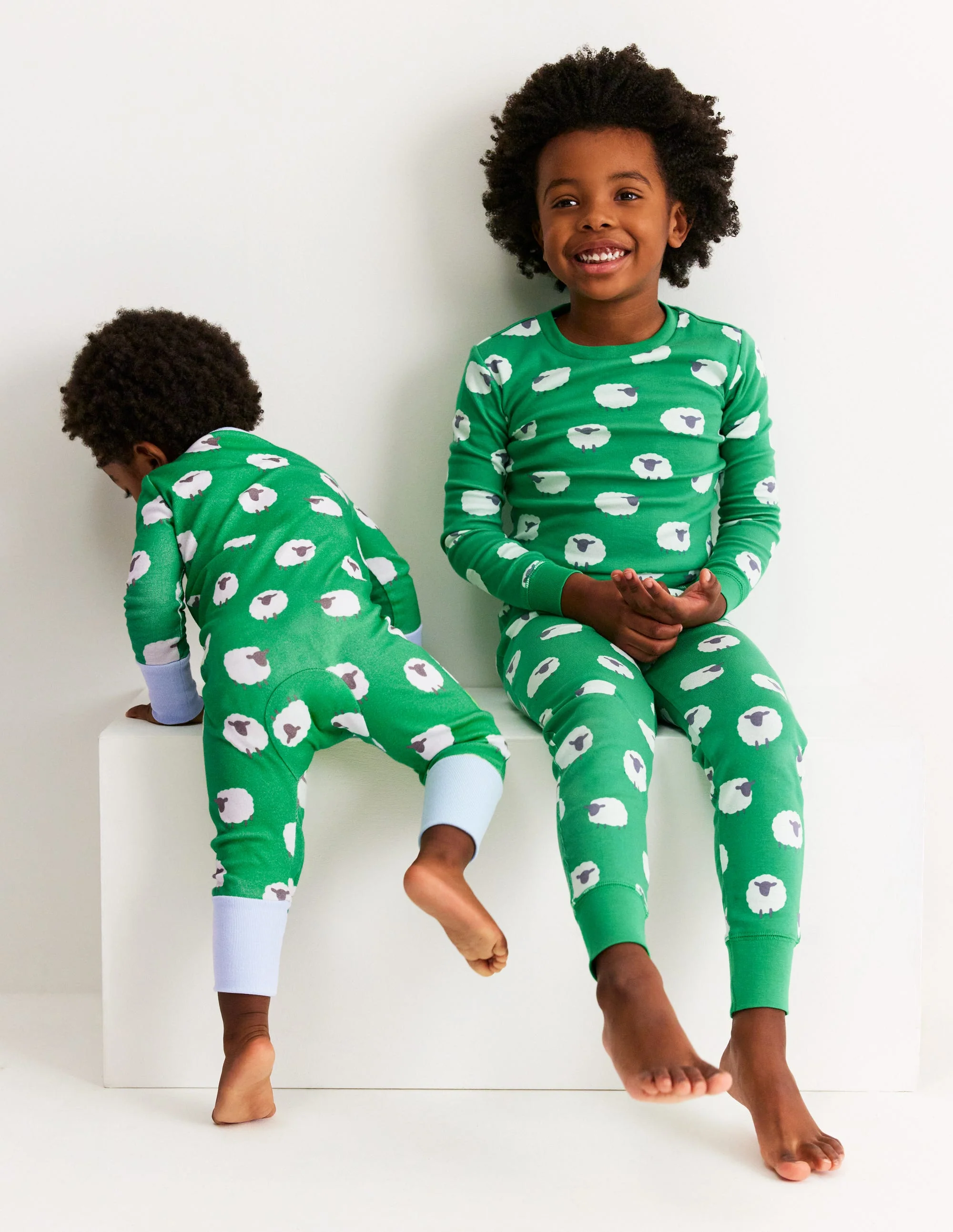 Snug Twin Pack Pajamas-Trinity Green Sheep - Image 4