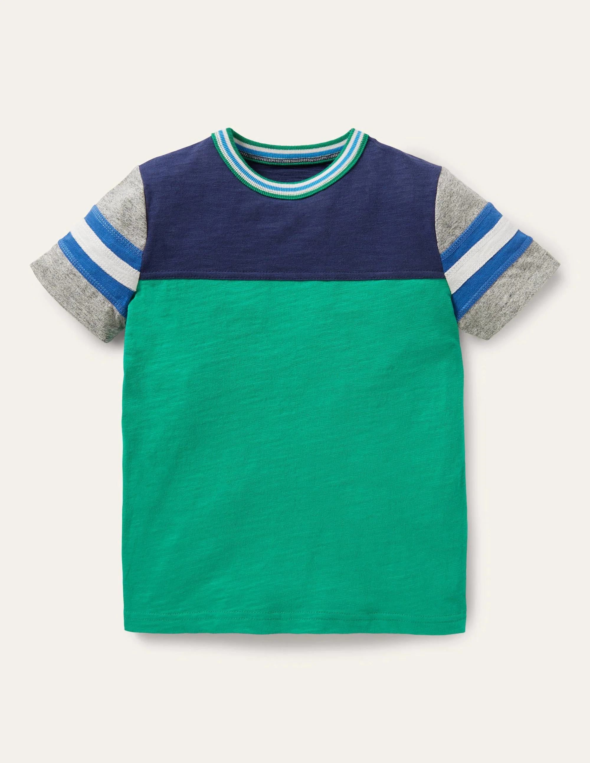 Sporty Colourblock T-shirt-Green Pepper