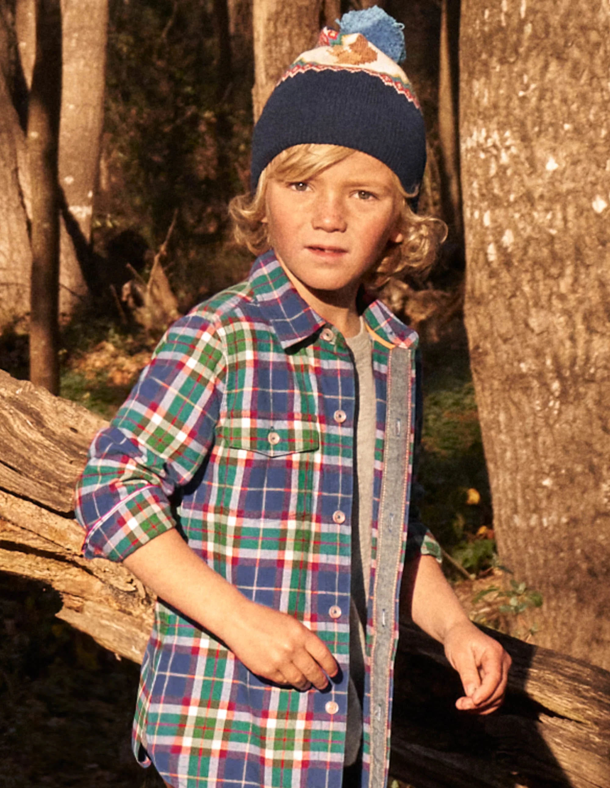Squirrel Fair Isle Hat-Navy - Image 4