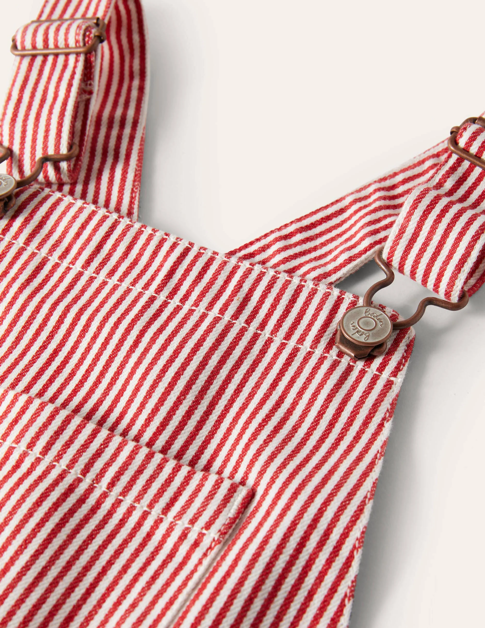 Striped Overalls-Strawberry Tart Red Ticking - Image 3