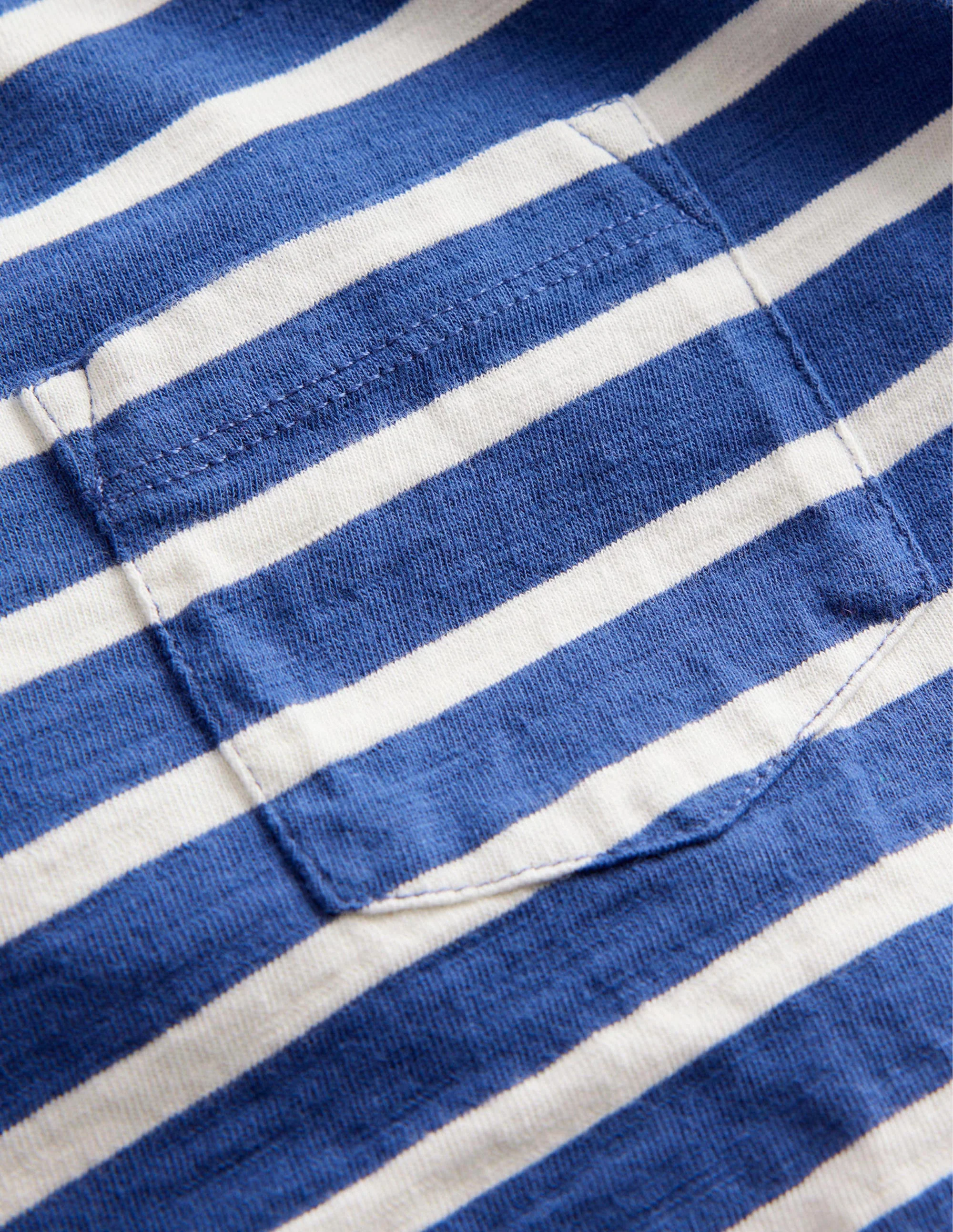 Striped Washed Slub T-shirt-Starboard/Ivory - Image 3