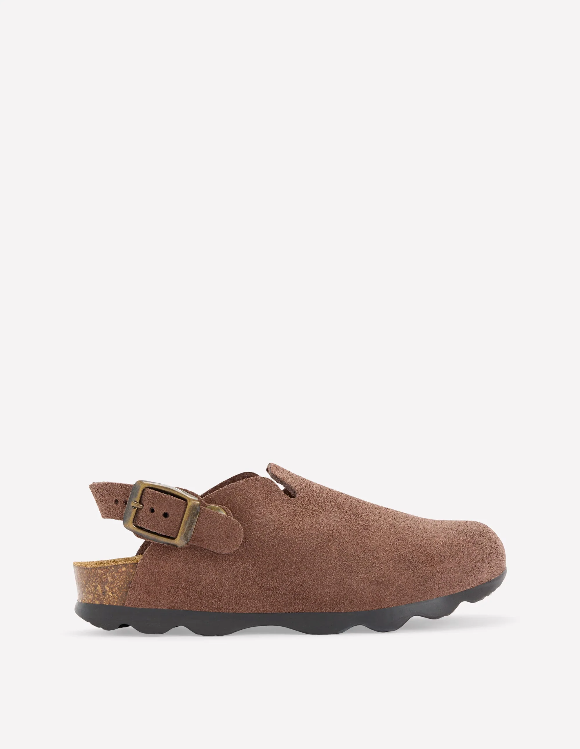 Suede Clogs-Raw Umber