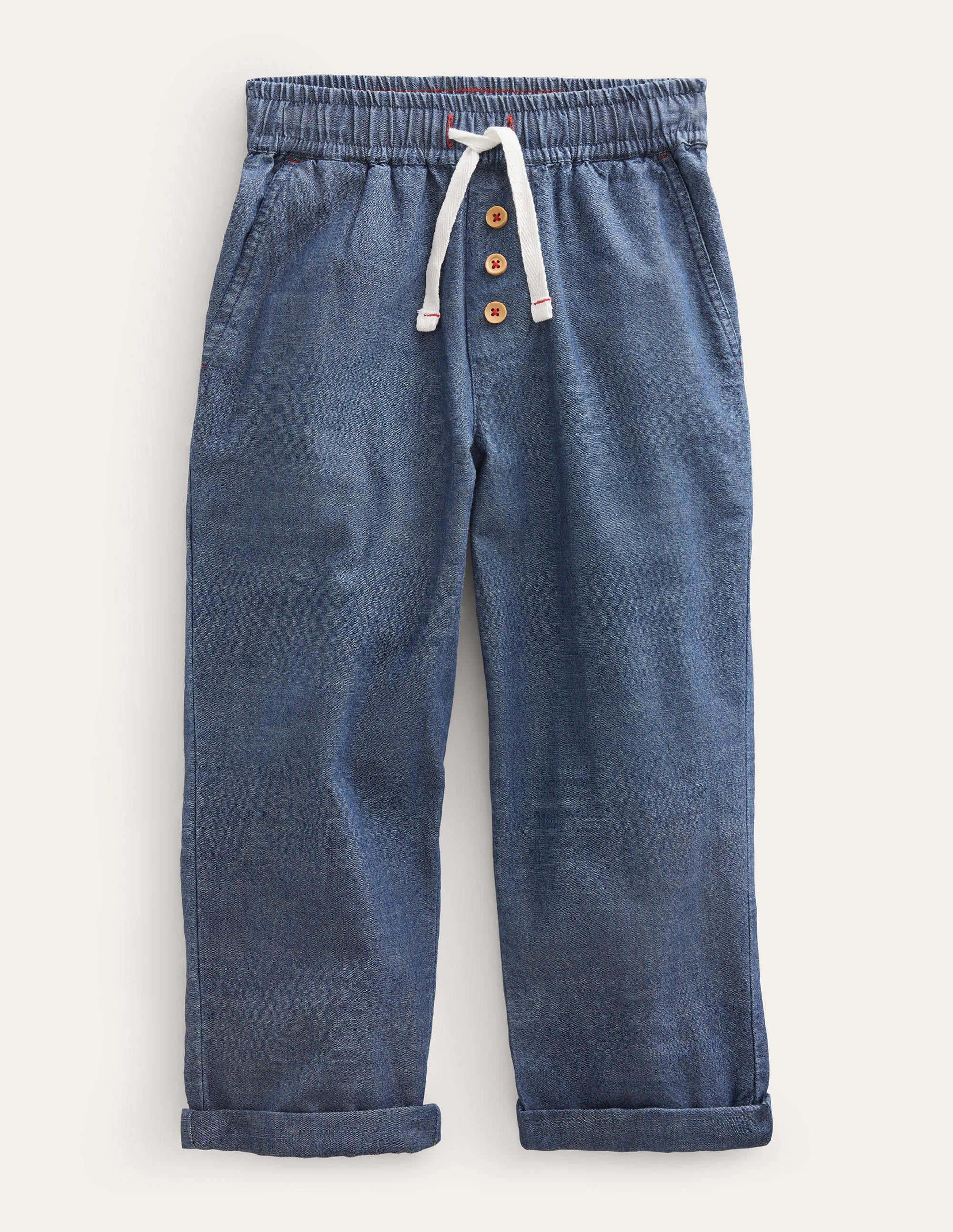 Summer Pull-On Pants-Dark Chambray