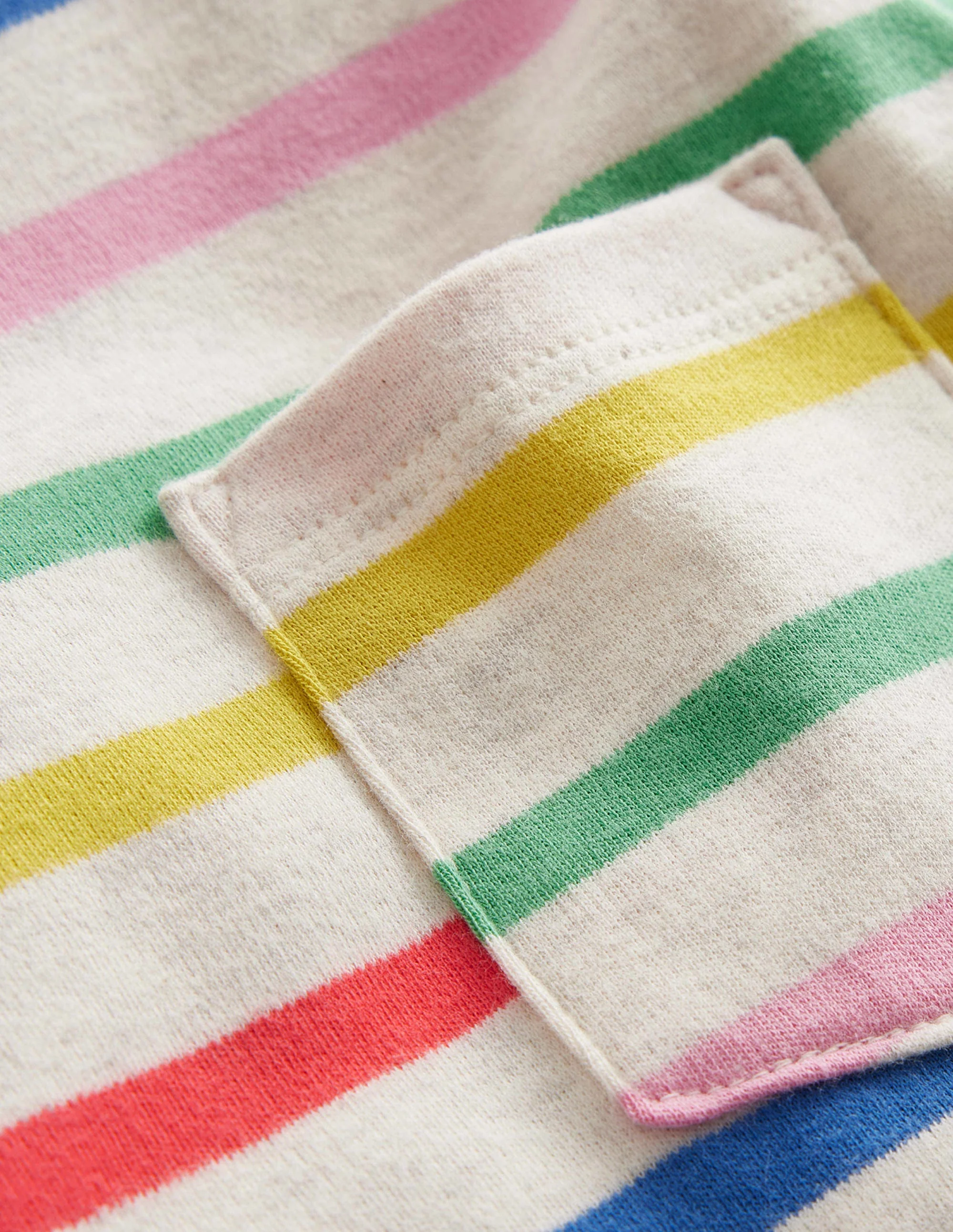 Supersoft Long Sleeve T-shirt-Oatmeal Marl/ Multi Stripe - Image 3