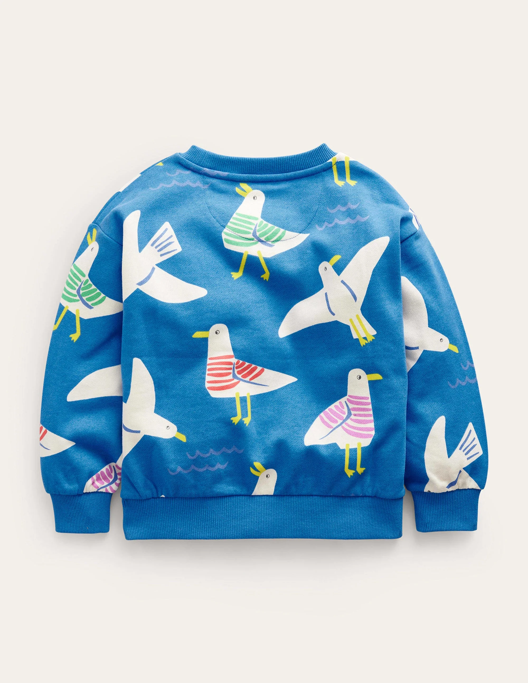 Supersoft Printed Sweatshirt-Greek Blue Seagulls - Image 2