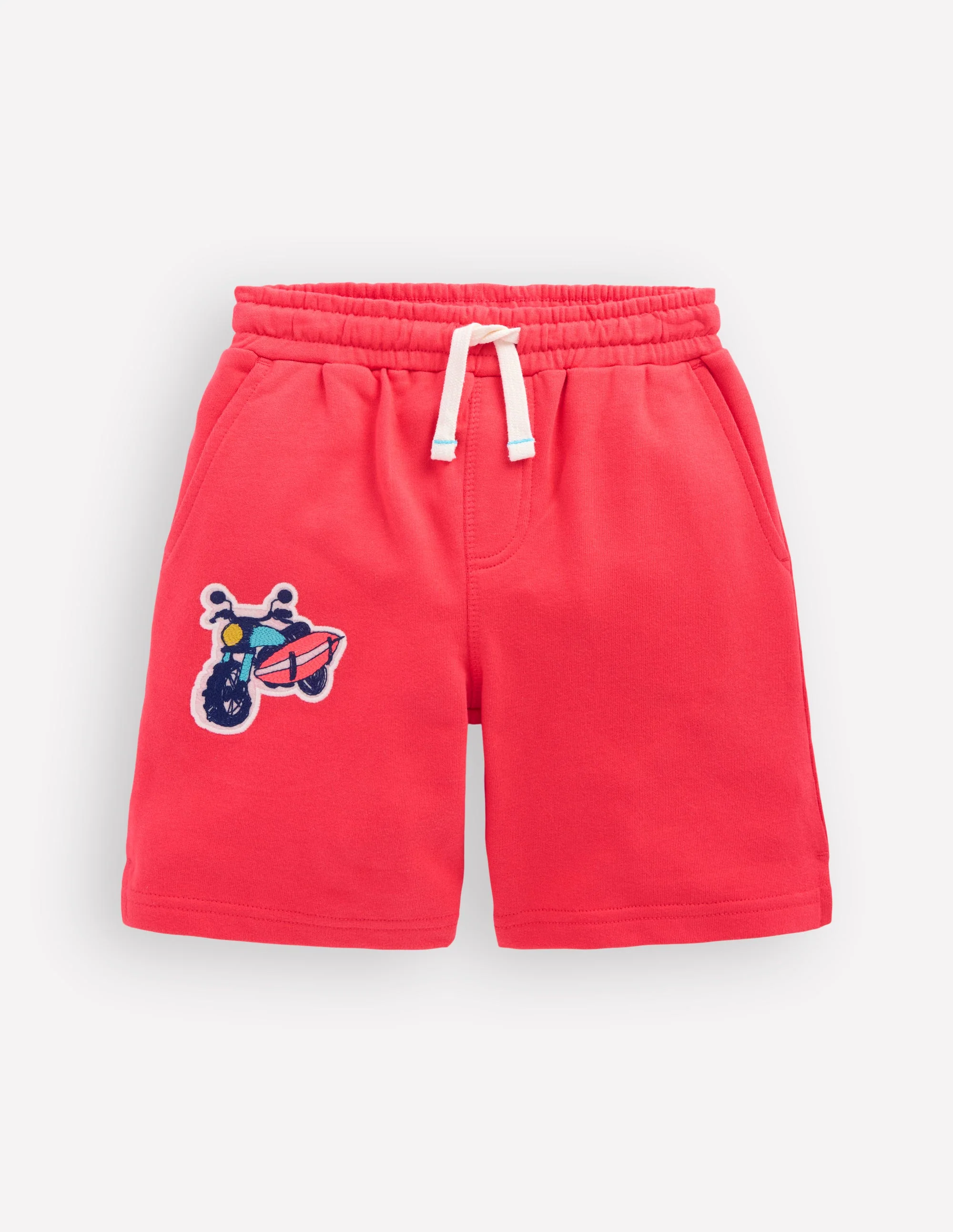 Superstitch Badge Shorts-Jam Red Holiday