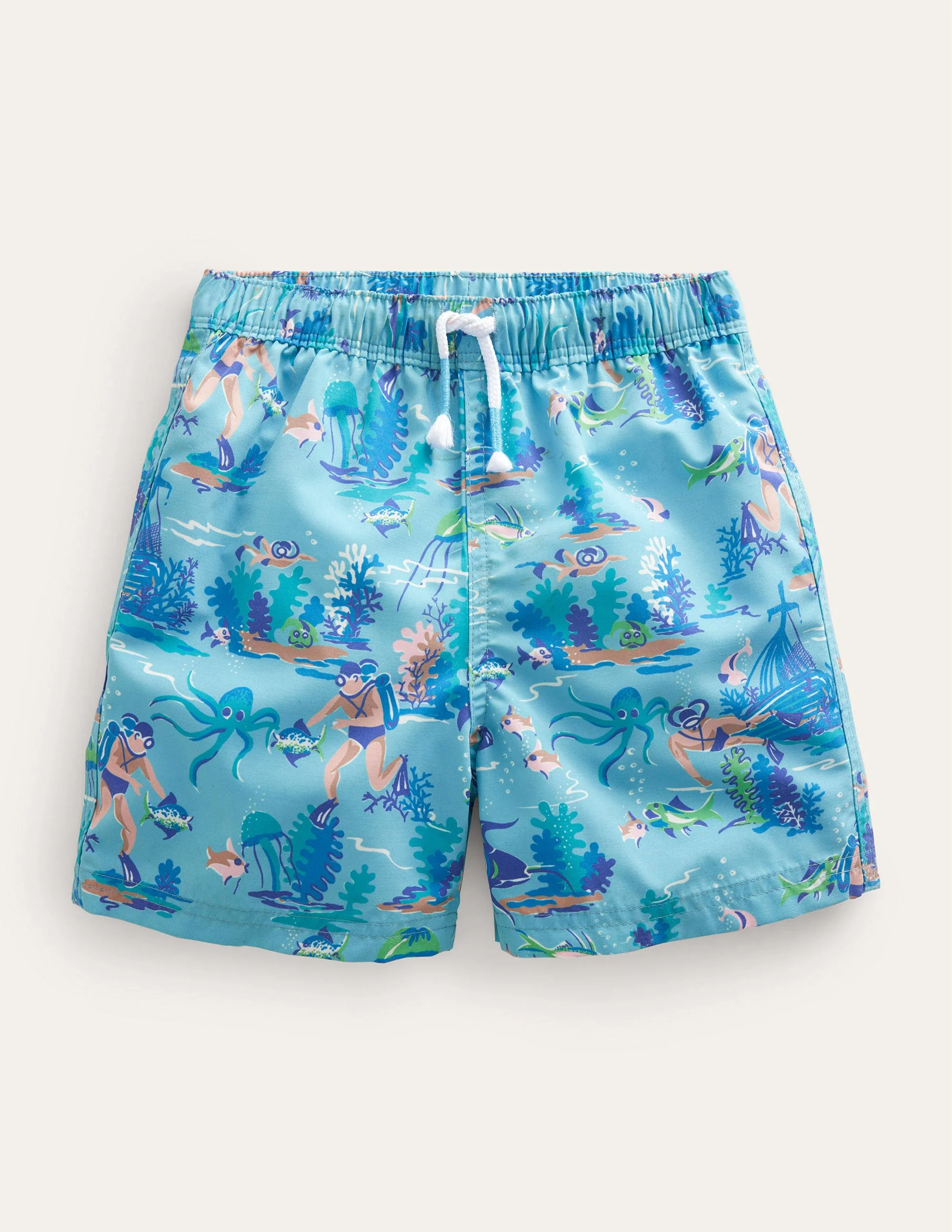 Swim Shorts-Blue Aqua Sea Divers