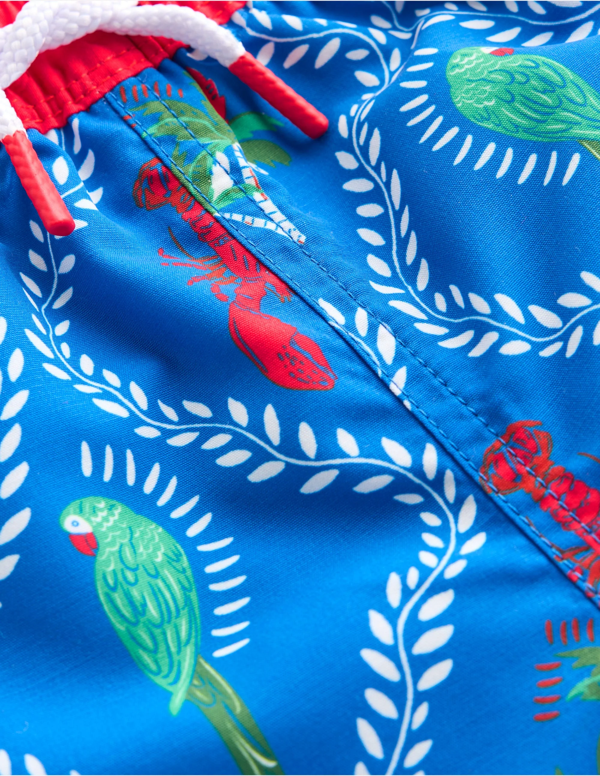 Swim Shorts-Bright Blue Tropical Tile - Image 3