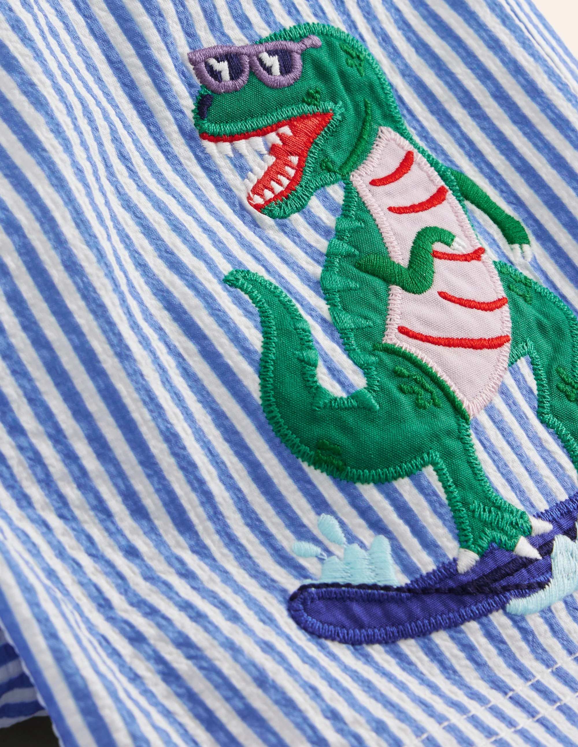 Swim Shorts-Vintage Blue Seersucker - Image 3