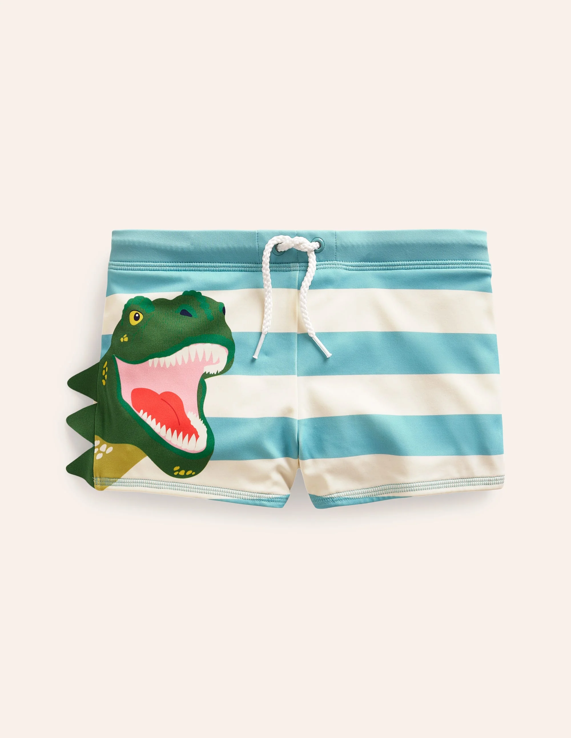 Swim Trunks B1815-Aqua Sea/ Ivory Stripe Dino