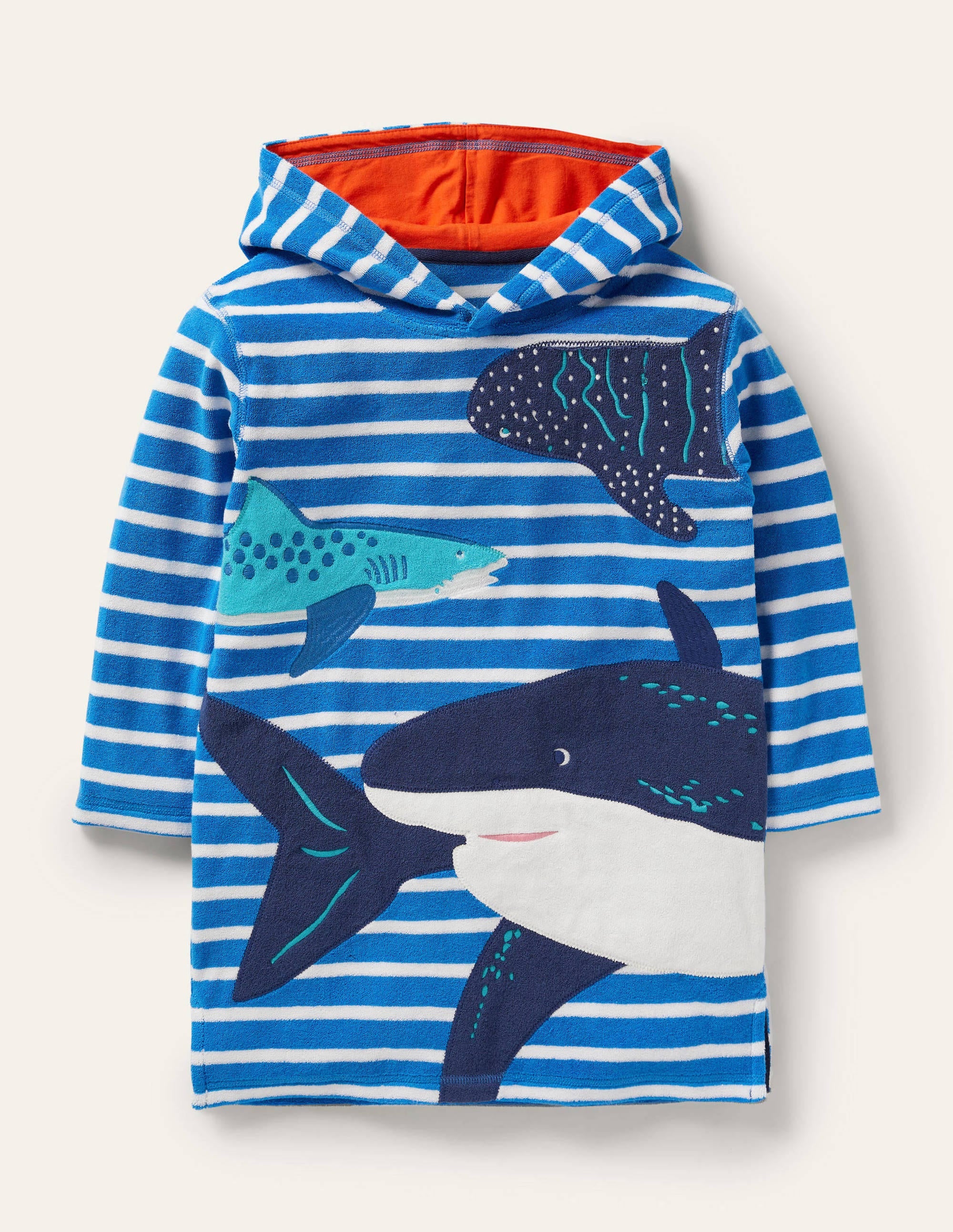 Towelling Throw-on-Bold Blue Sharks
