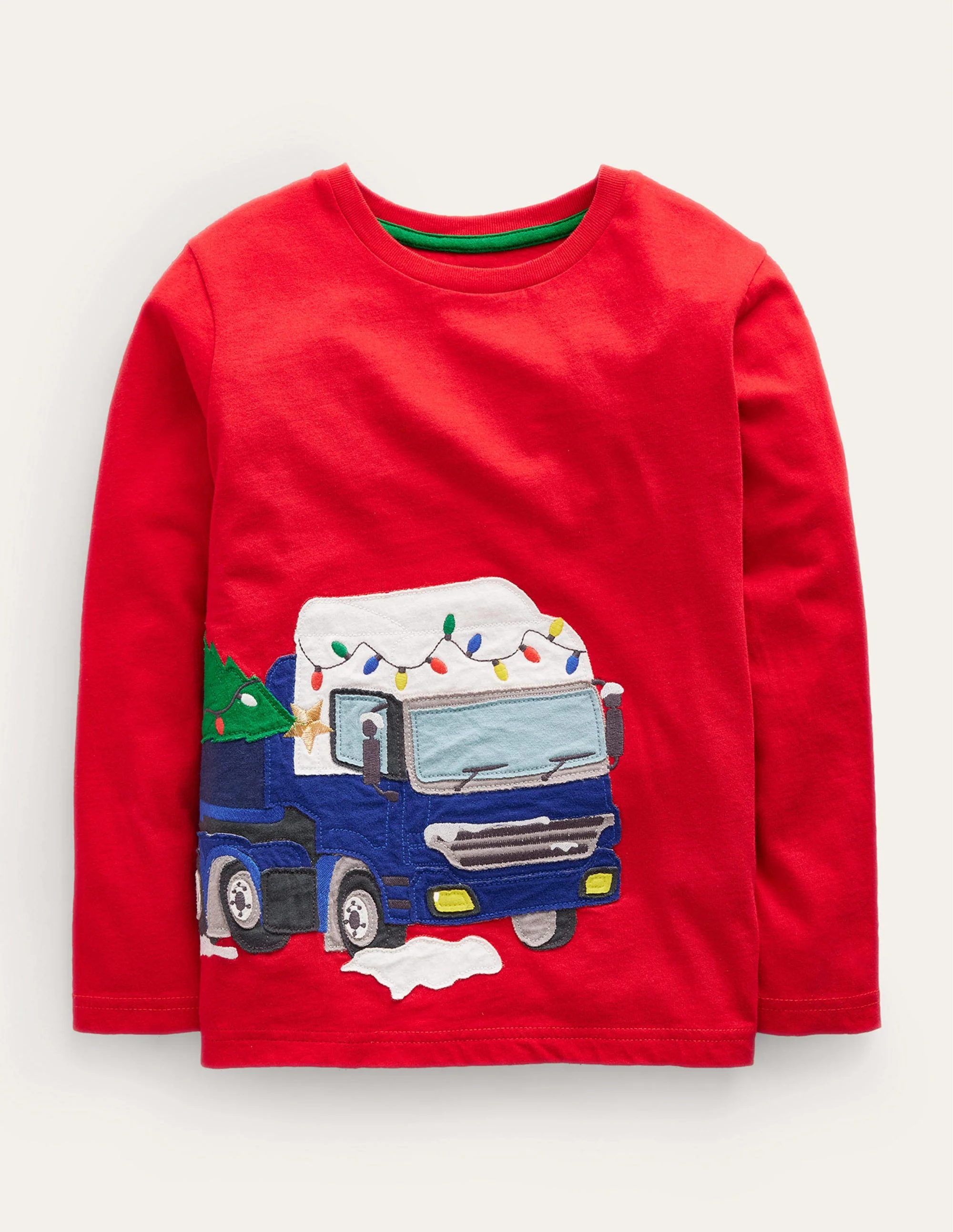 Truck Appliqué T-shirt-Rockabilly Red Tree