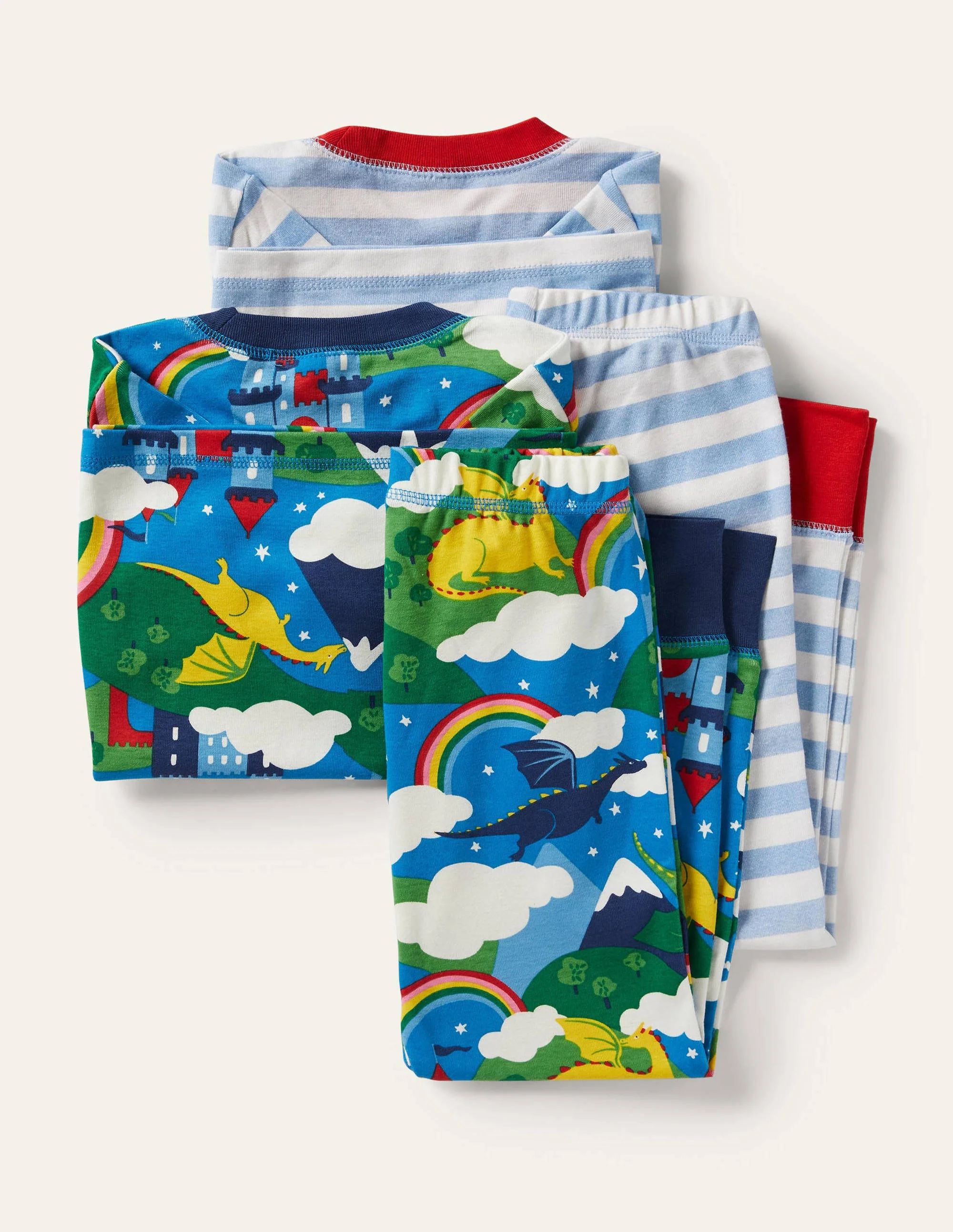 Twin Pack Snug Pajamas-Blue Rainbow Dragon - Image 2