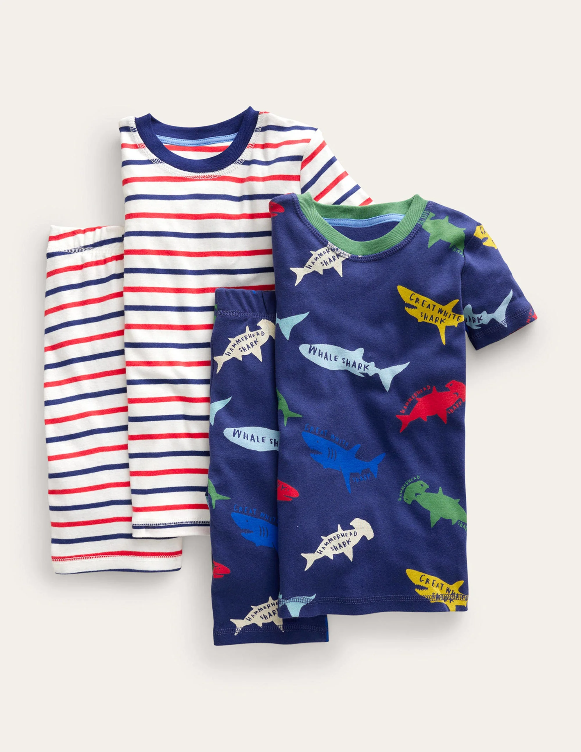 Twin Pack Snug Short Pajamas-Starboard Mutli Sharks