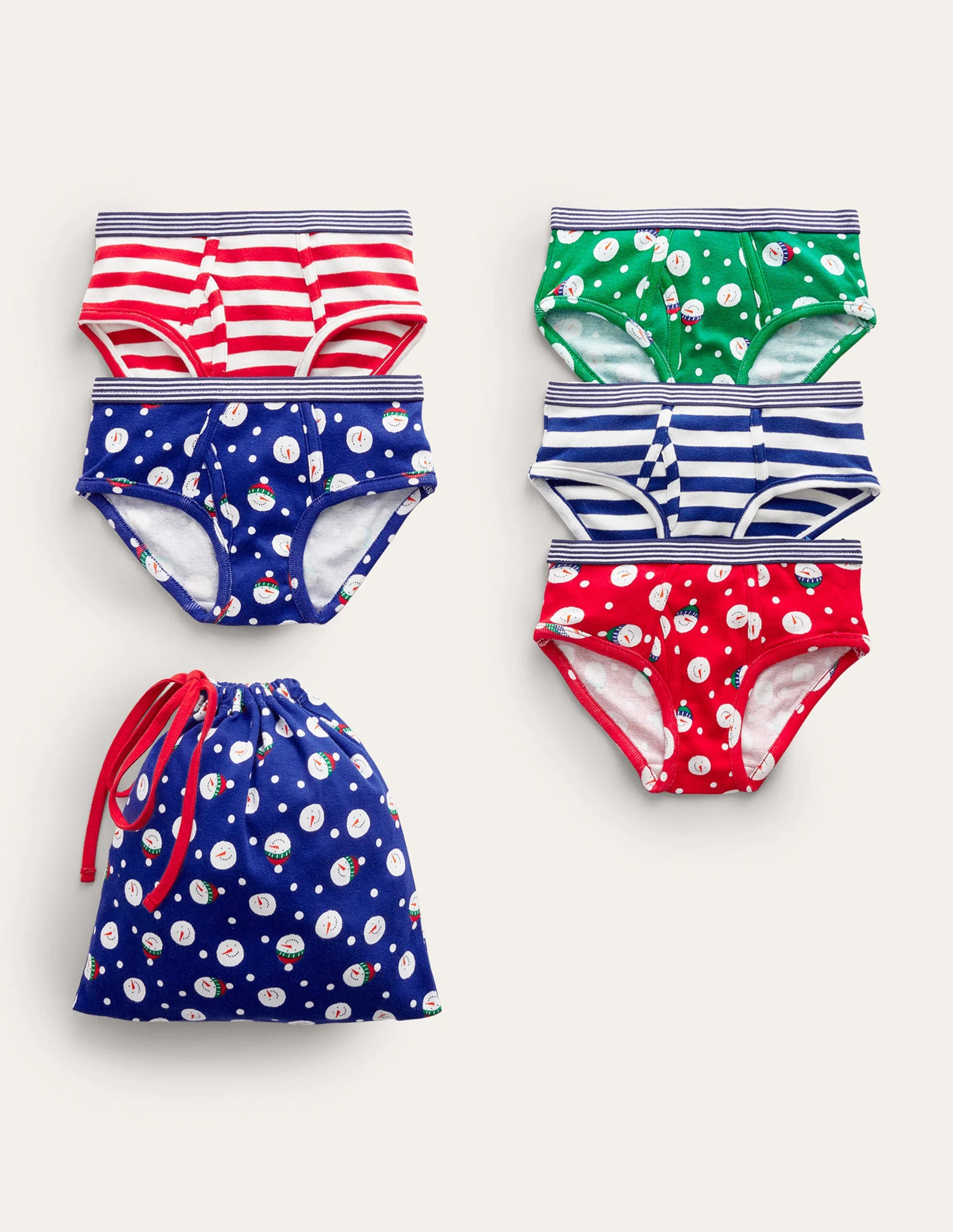 Underwear 5 Pack-Multi Snowman