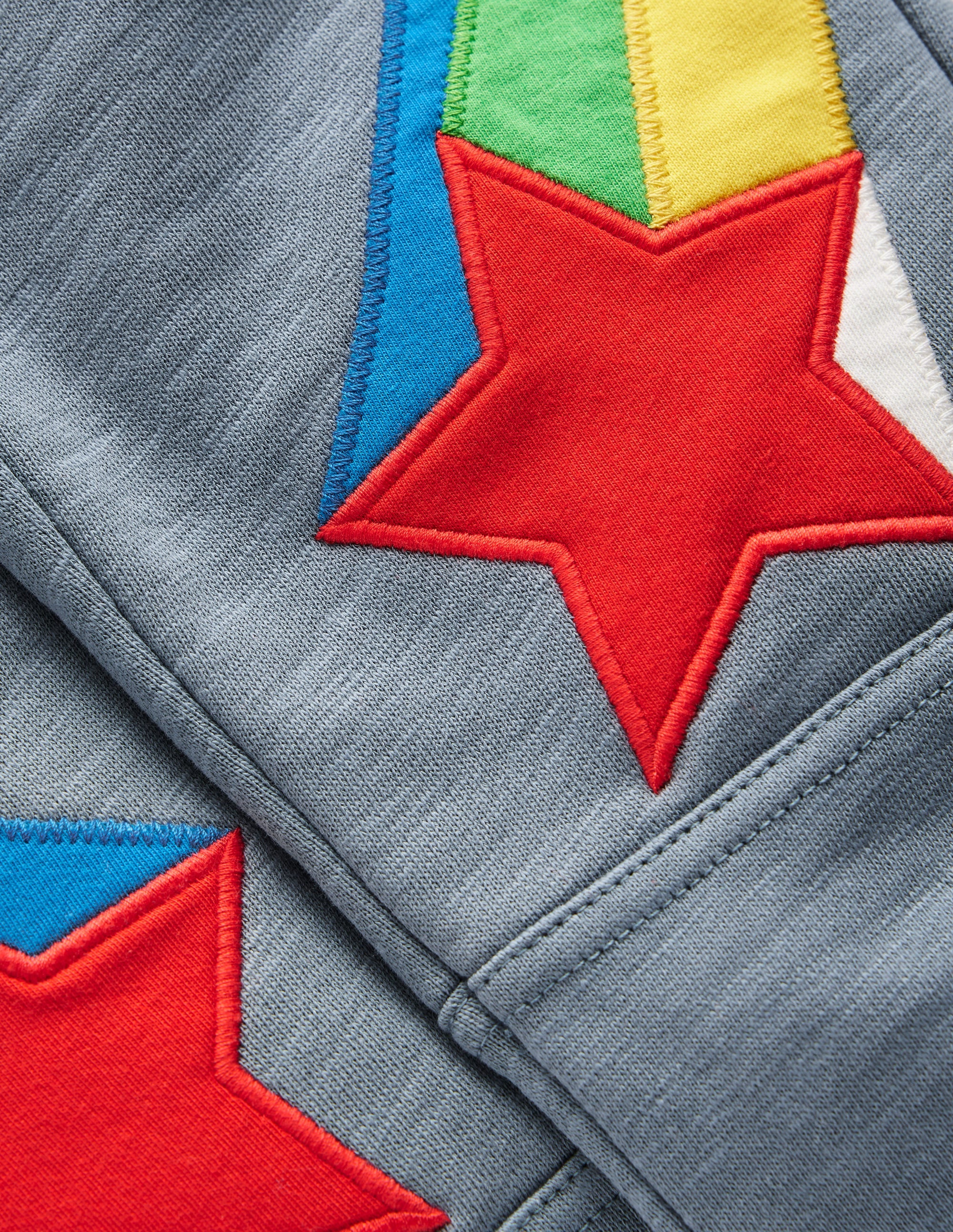 Warrior Knee Sweatpants-Colbart Grey Rainbow Star - Image 3