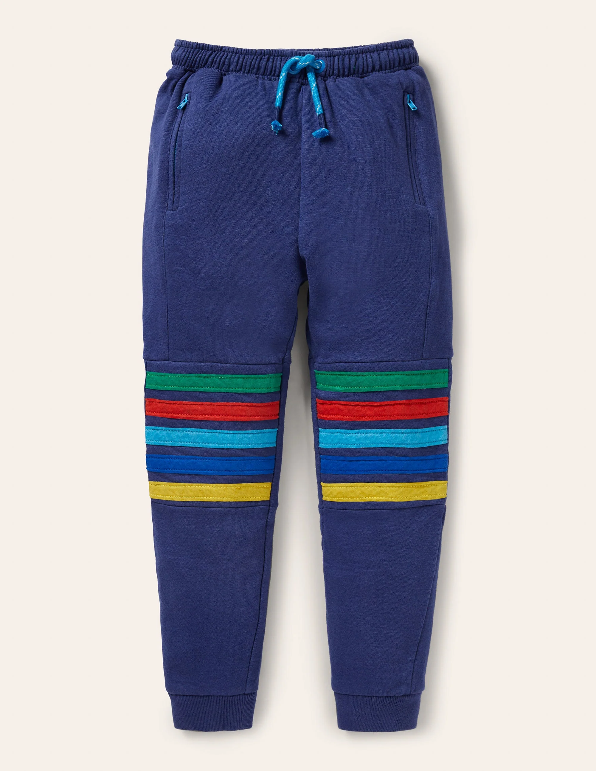 Warrior Knee Sweatpants-Starboard Blue Rainbow