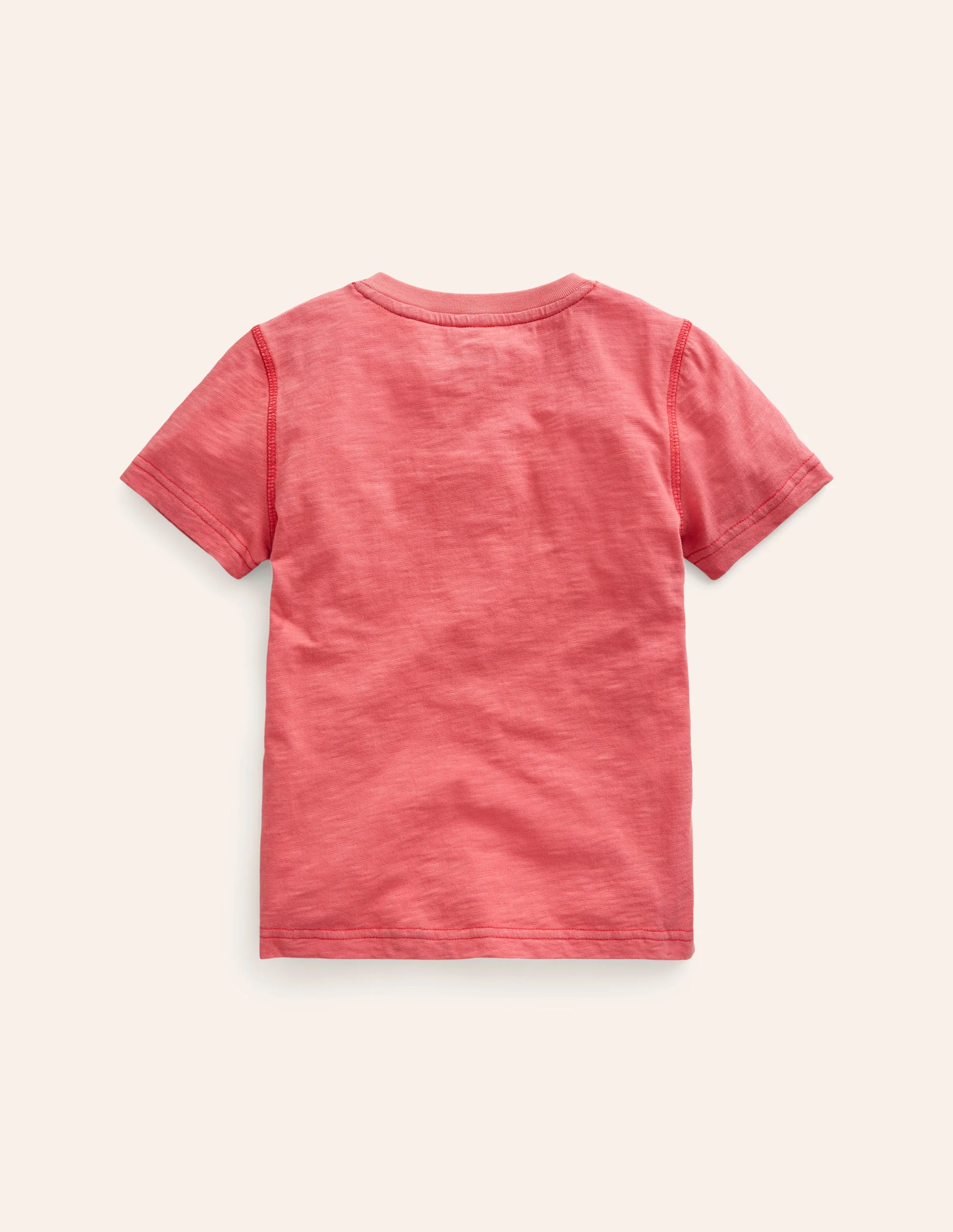 Washed Cotton Henley T-shirt-Jam Red - Image 2