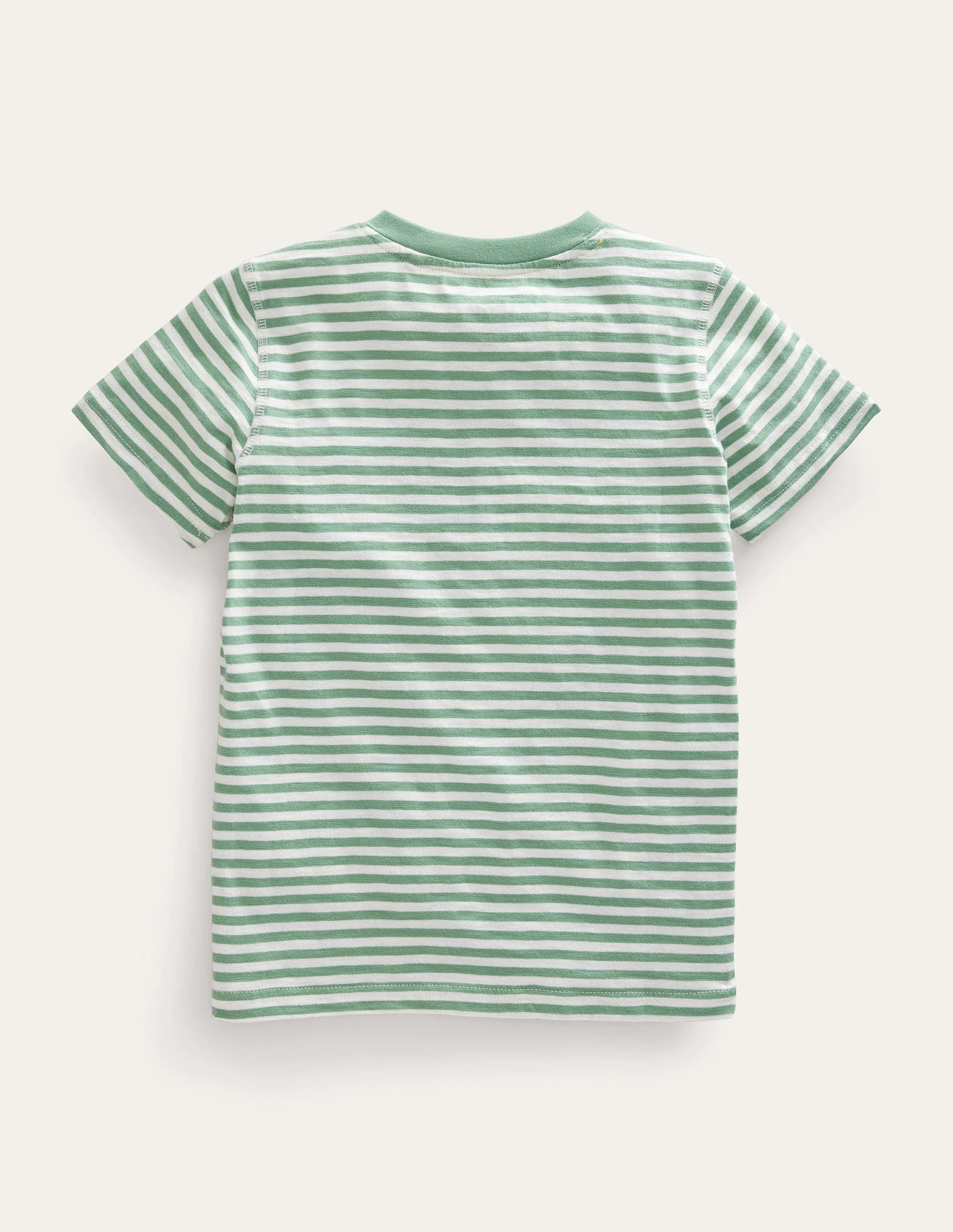 Washed Cotton Henley T-shirt-Pea Green - Image 2