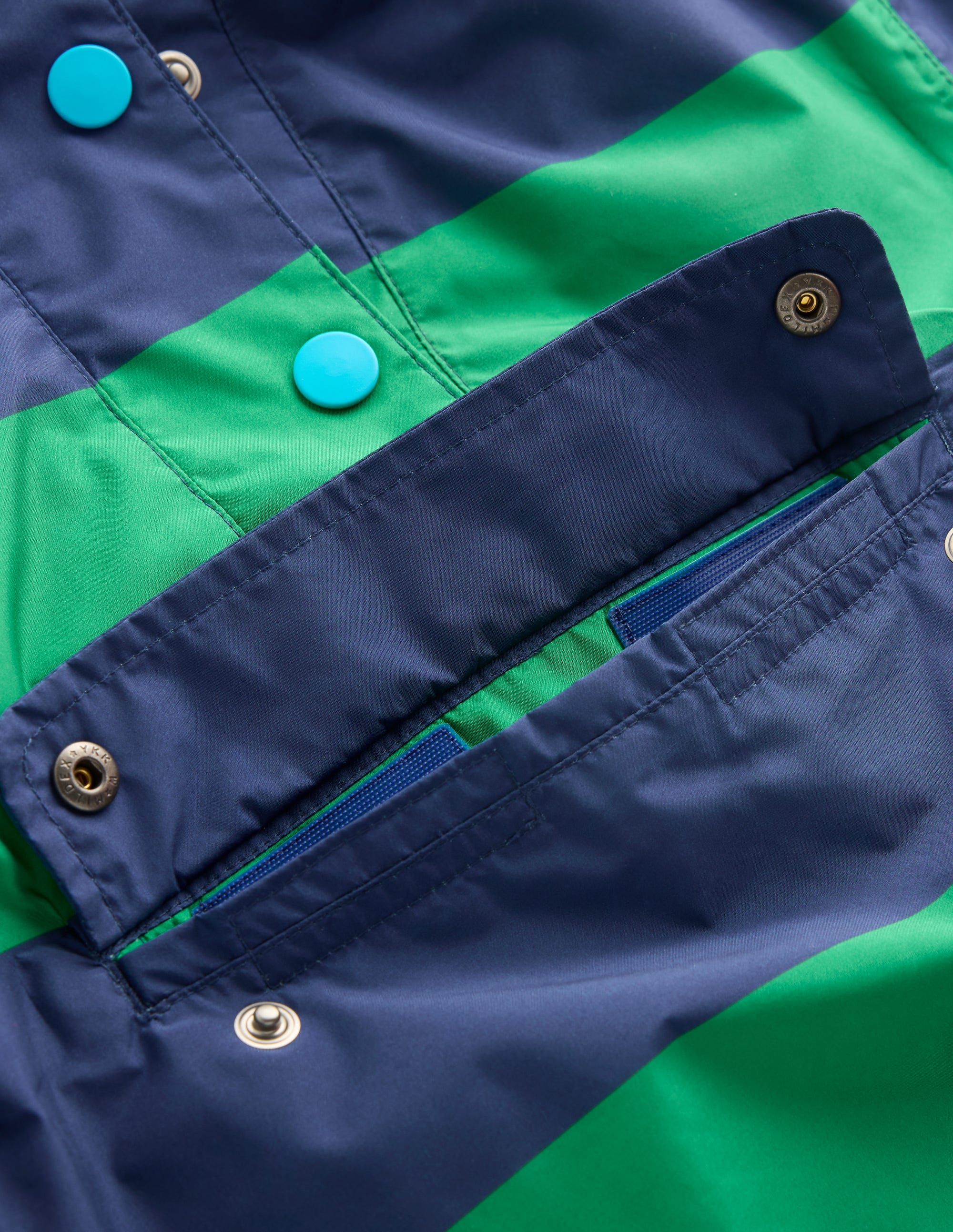 Waterproof Pop Over Jacket-Green Stripe - Image 3