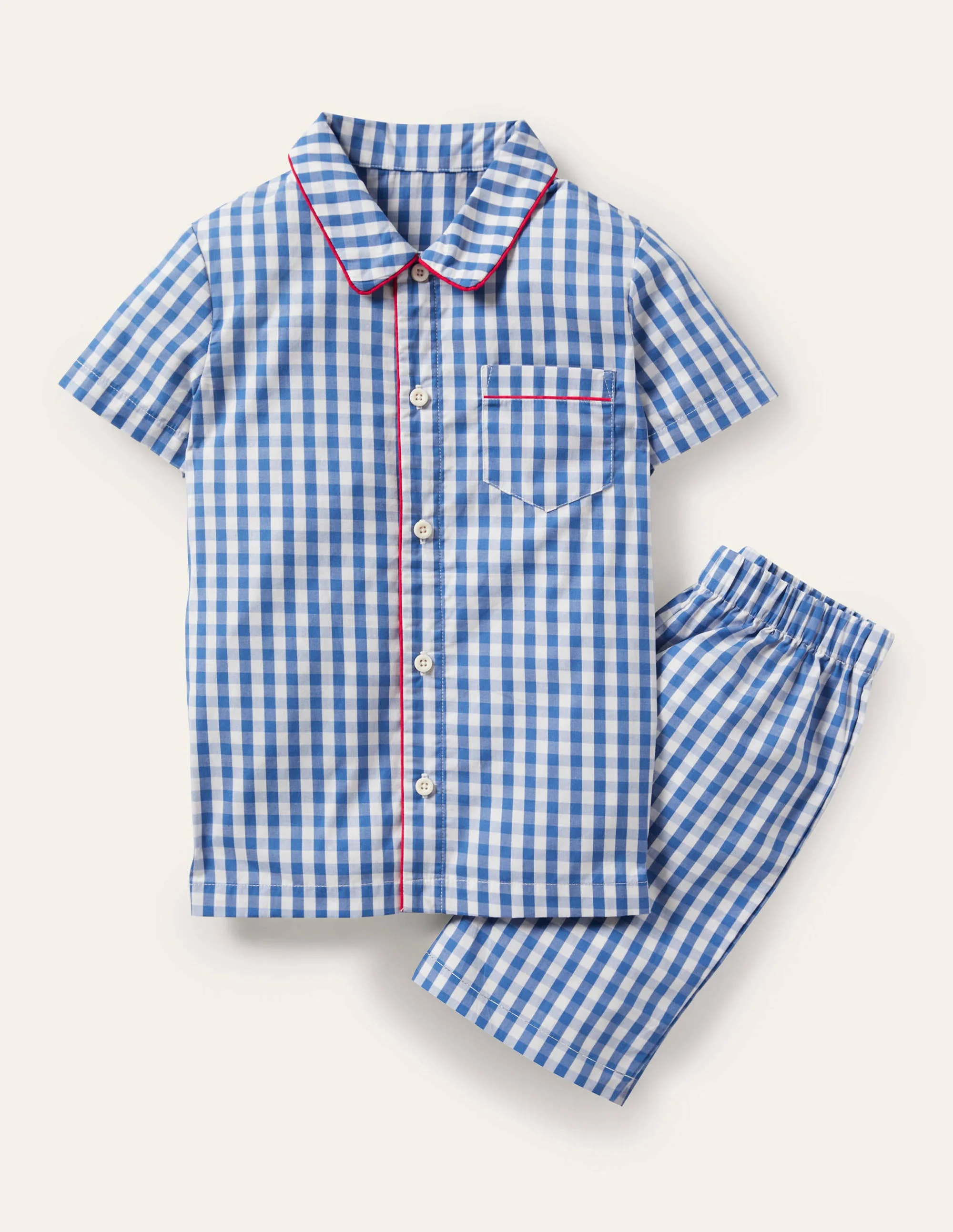 Woven Pajama Set-Elizabethan Blue Gingham