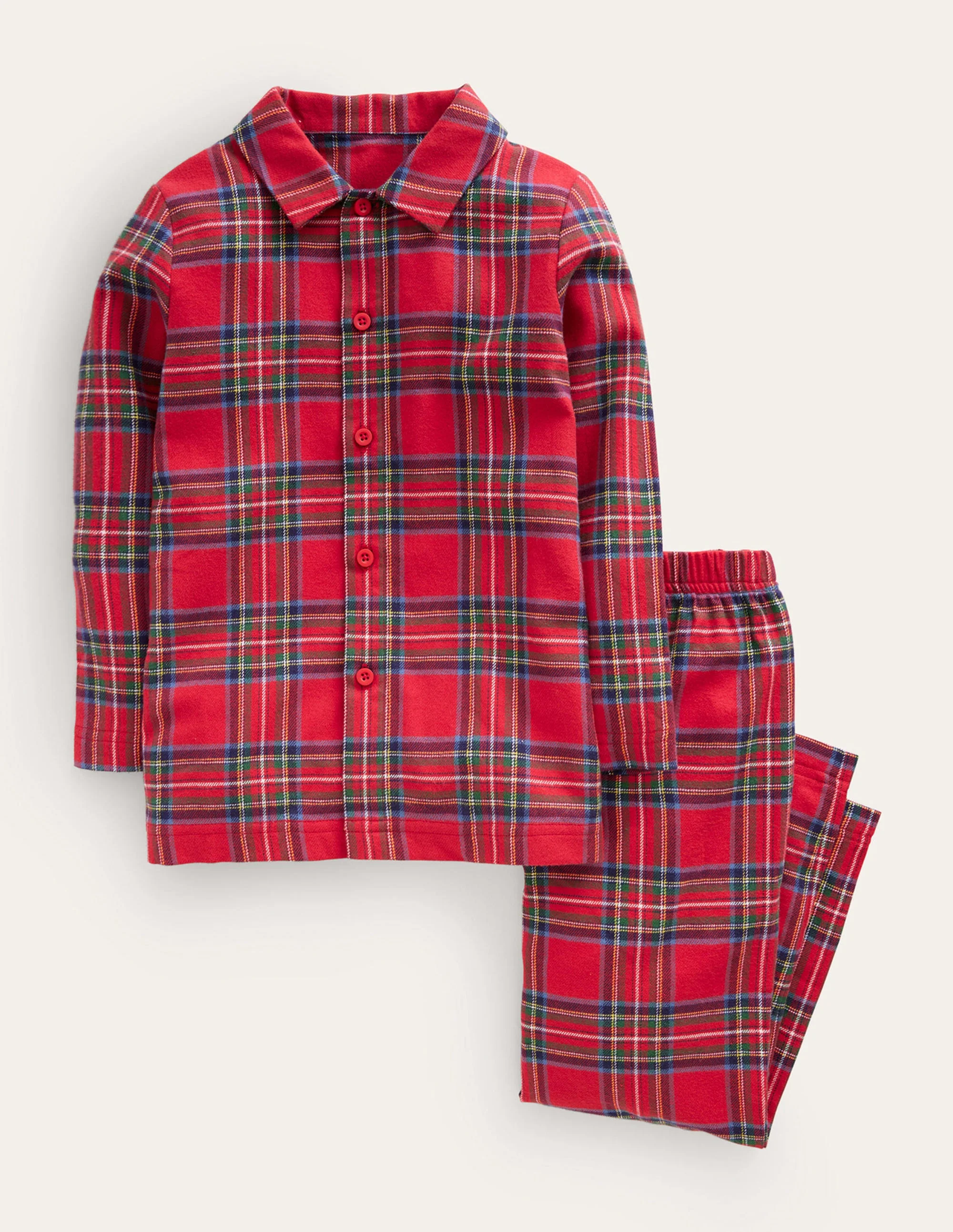 Woven Pajamas Set-Red Check