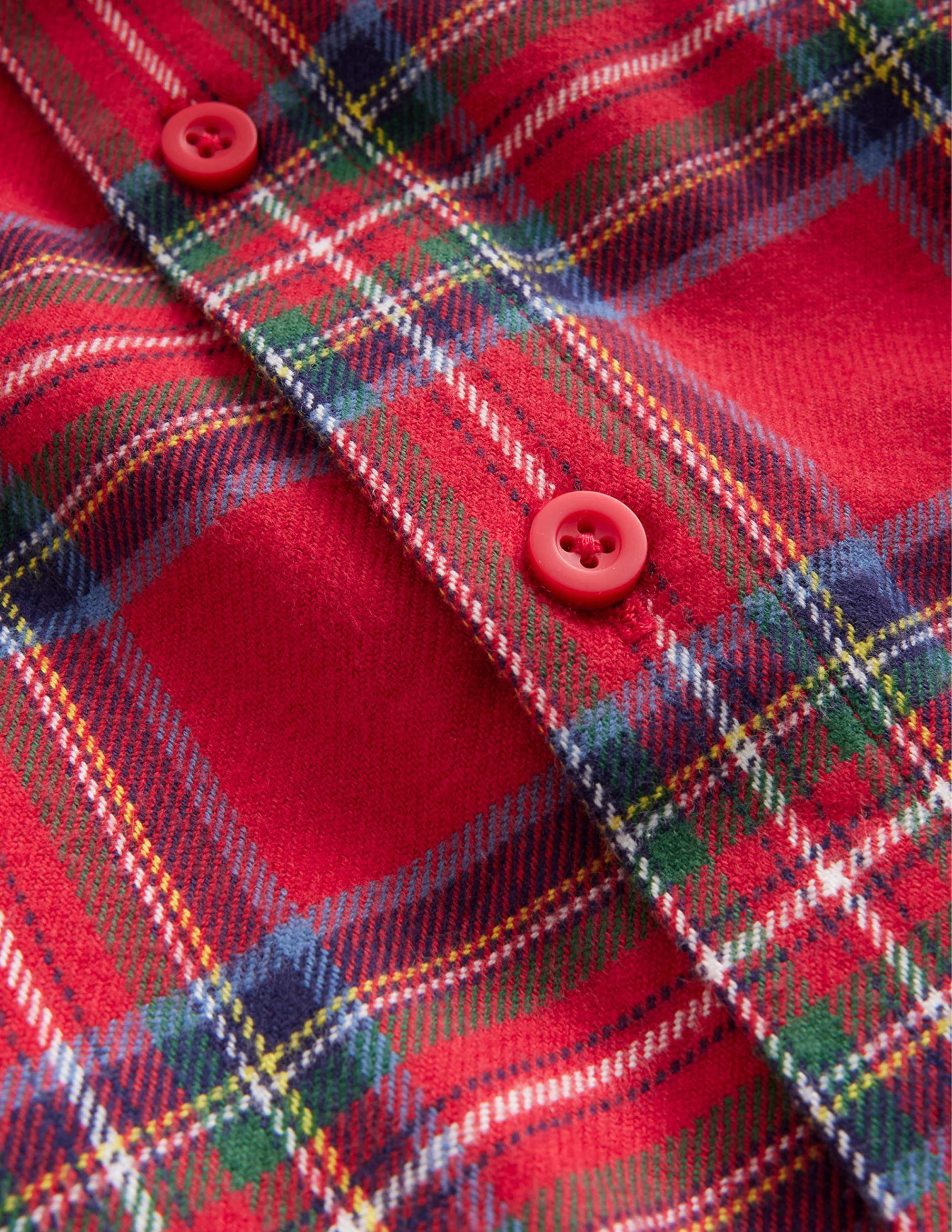 Woven Pajamas Set-Red Check - Image 3