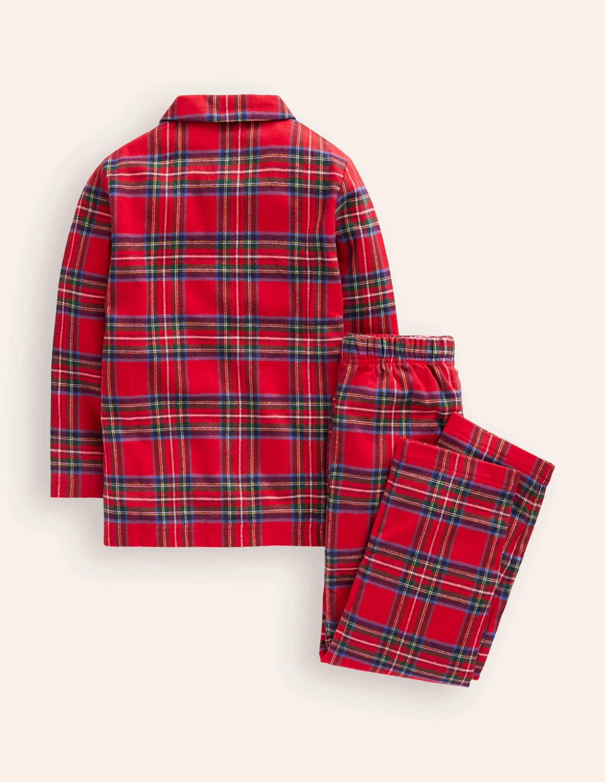 Woven Pajamas Set-Red Check - Image 2