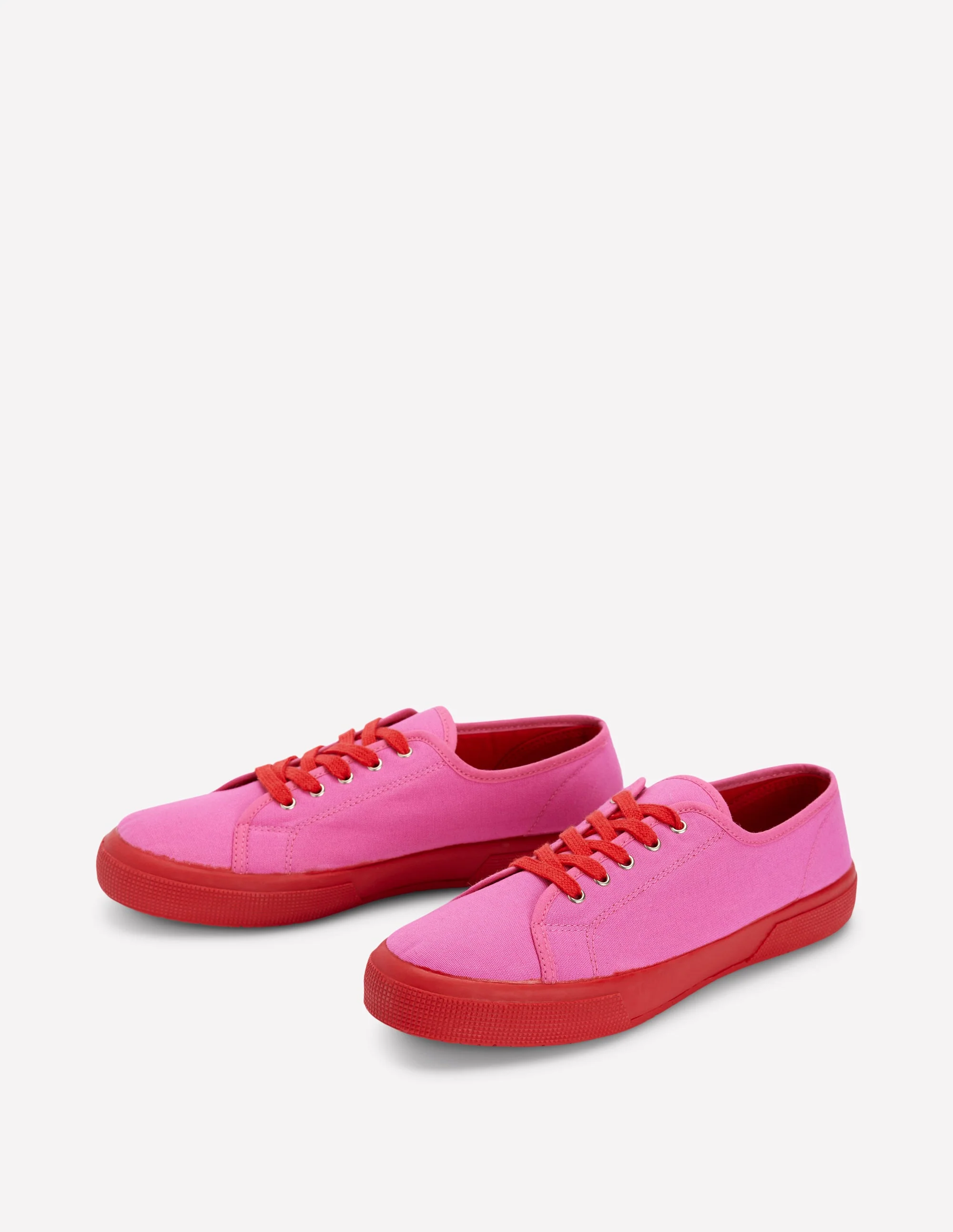 Contrast Lace Up Plimsoll-Festival Pink/Flame Scarlet - Image 3