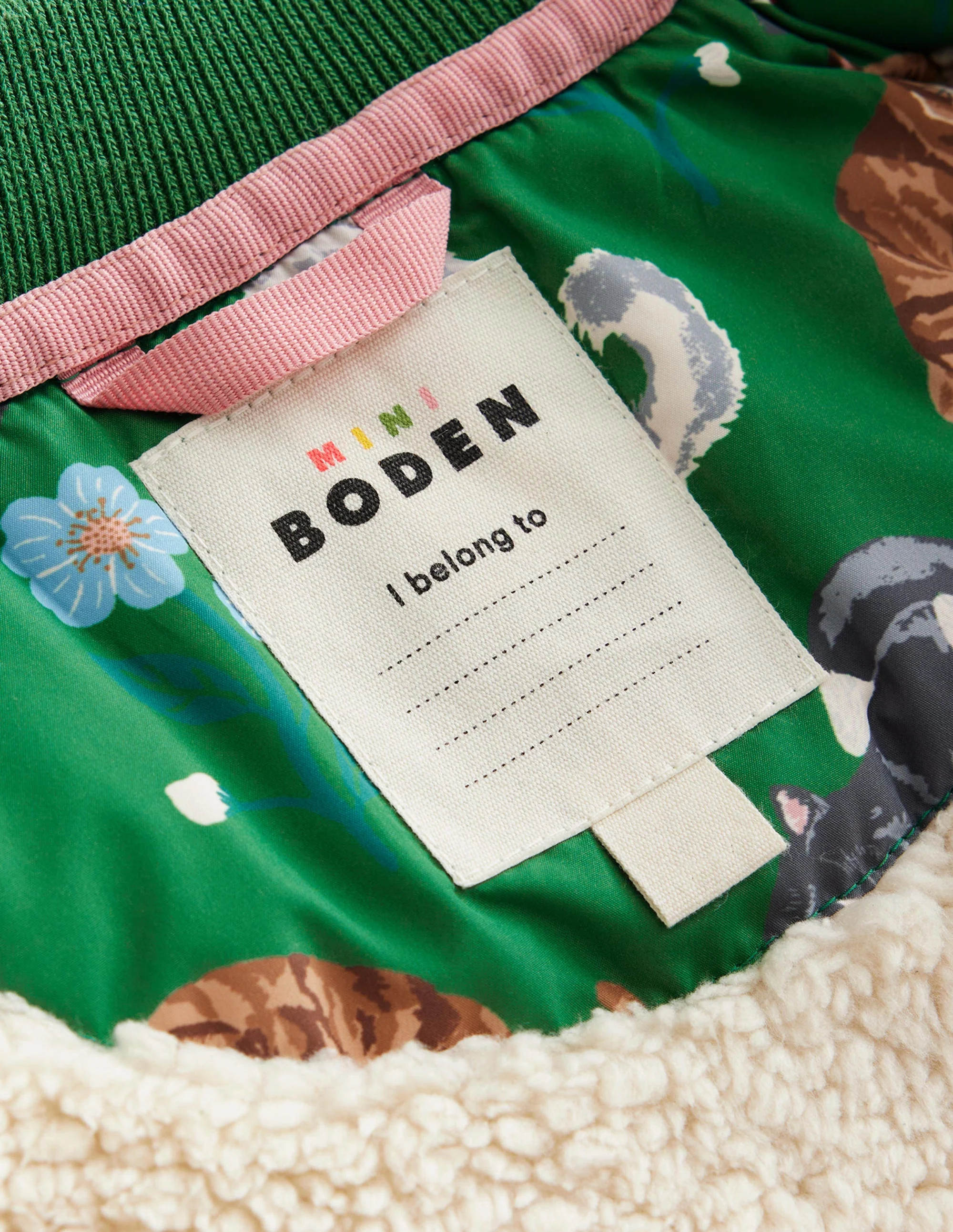 Fun Quilted Bomber Jacket-Green Cats - Image 4