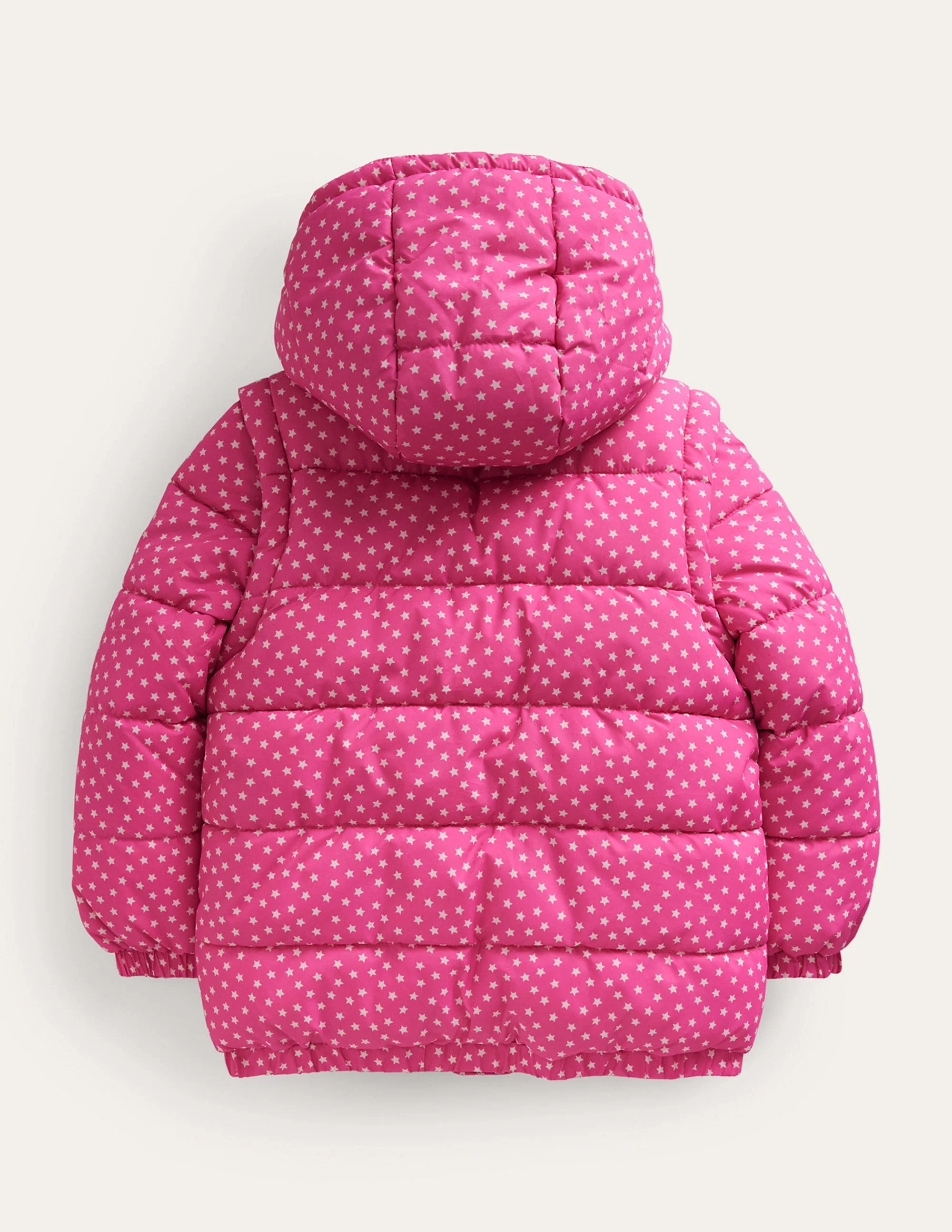 2-in-1 Padded Coat-Mid Pink Tiny Stars - Image 2