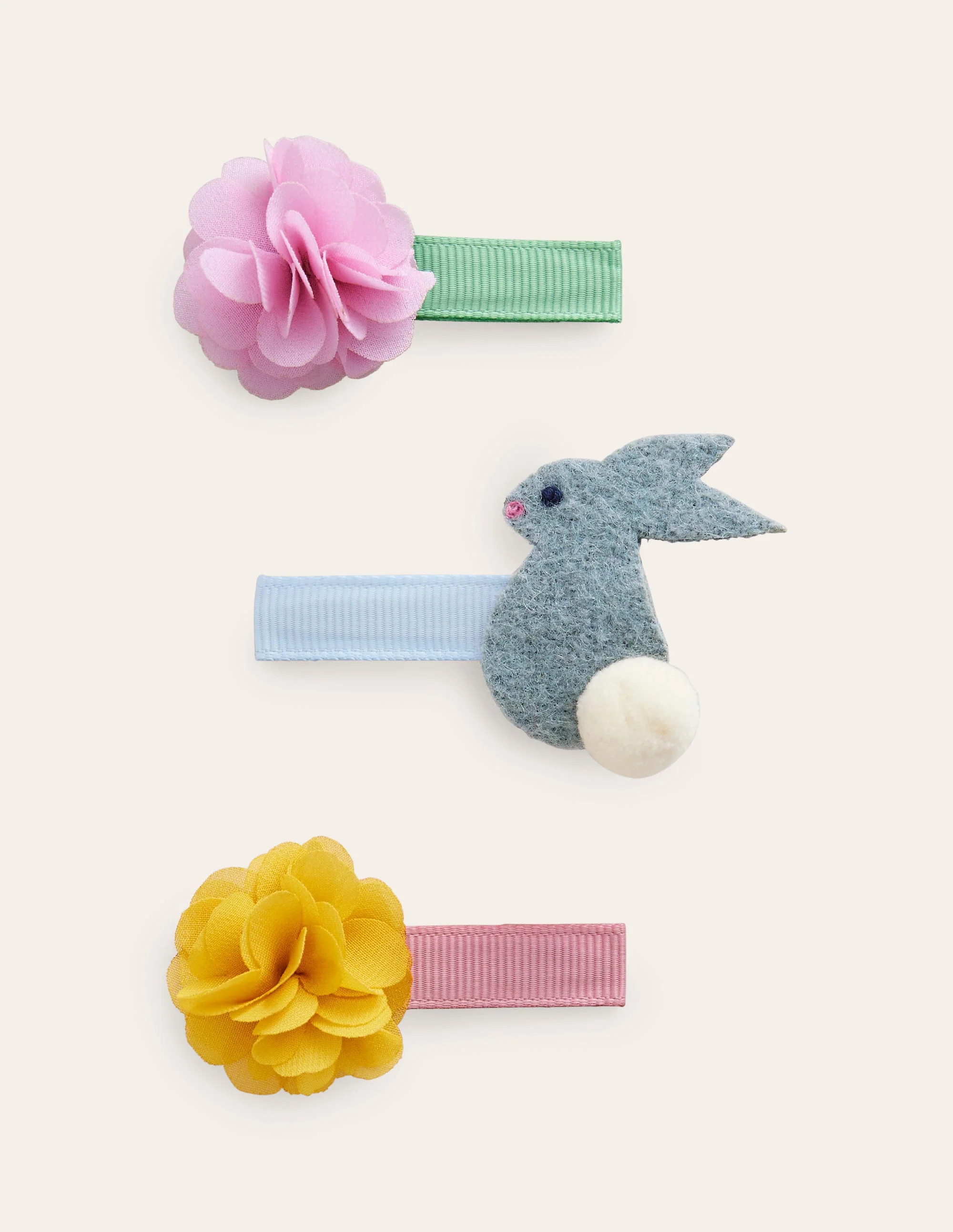 3 Pack Hair Clips-Spring Bunnies