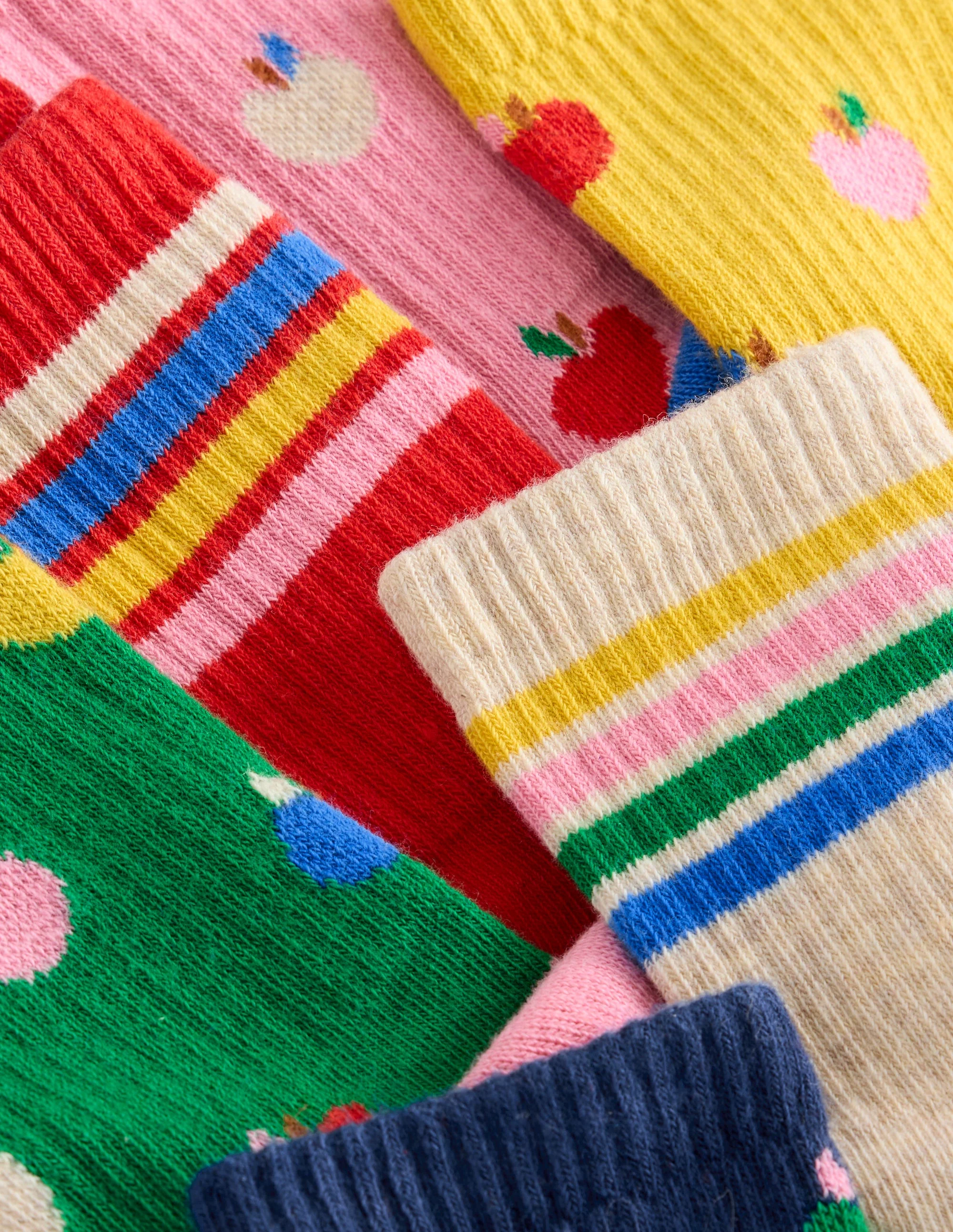 7-Pack Ribbed Socks-Multi Apples - Image 2