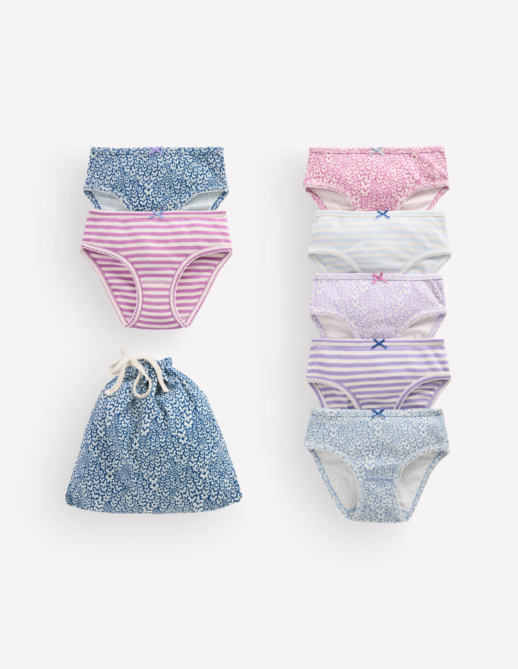 7-Pack Underwear-Purple Butterflies