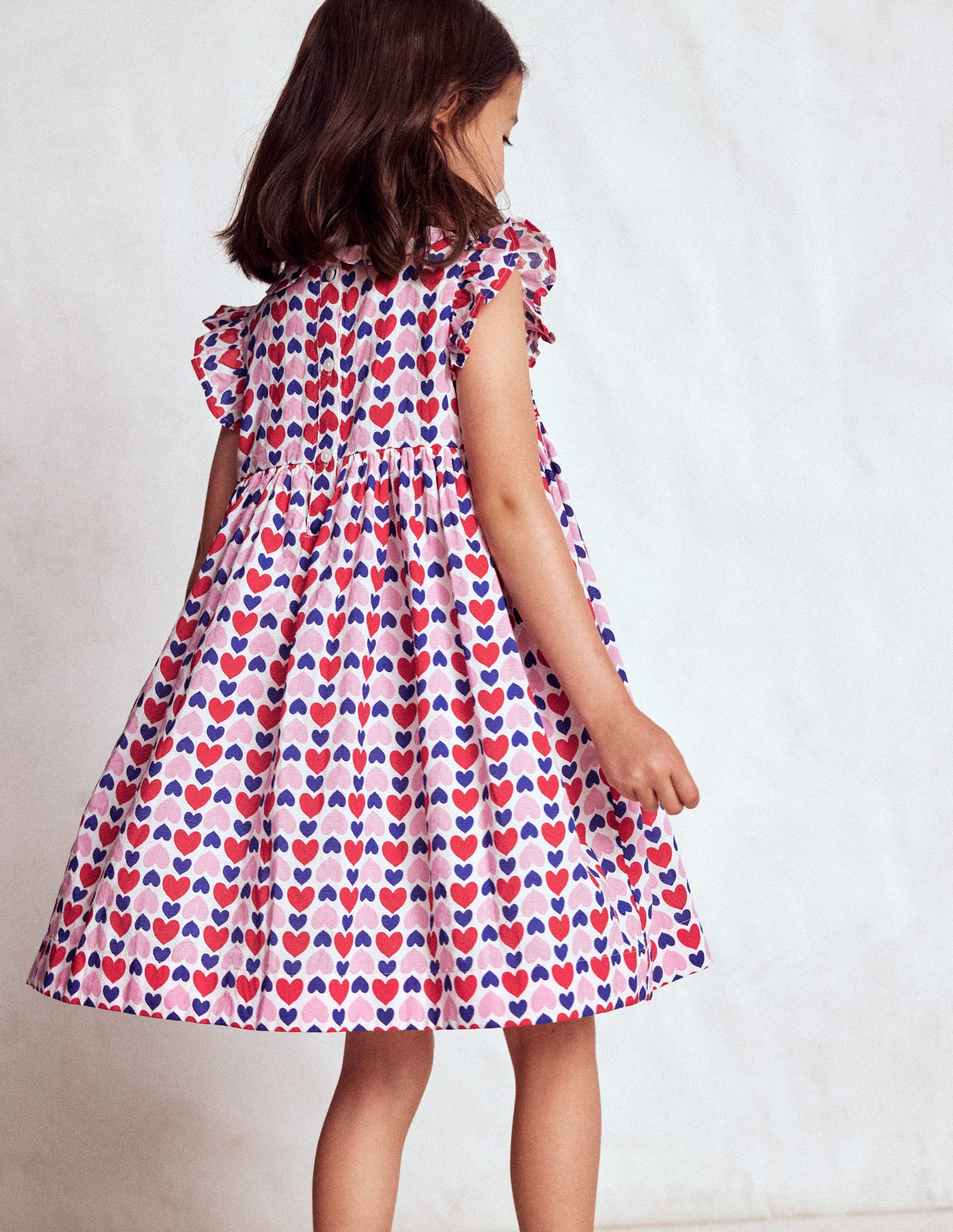 Adeline Smocked Dress-Poppy Red Geo Heart - Image 3