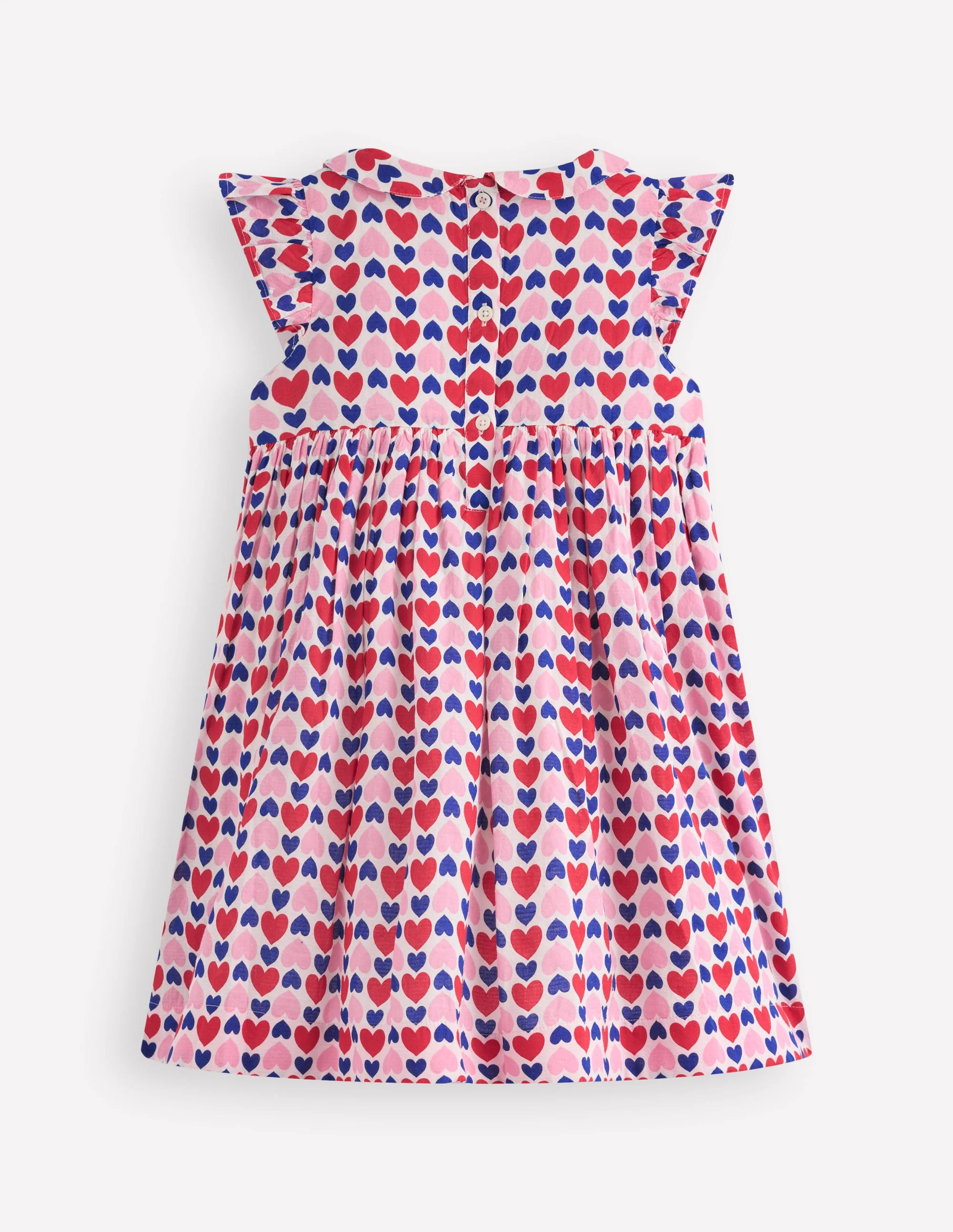 Adeline Smocked Dress-Poppy Red Geo Heart - Image 6