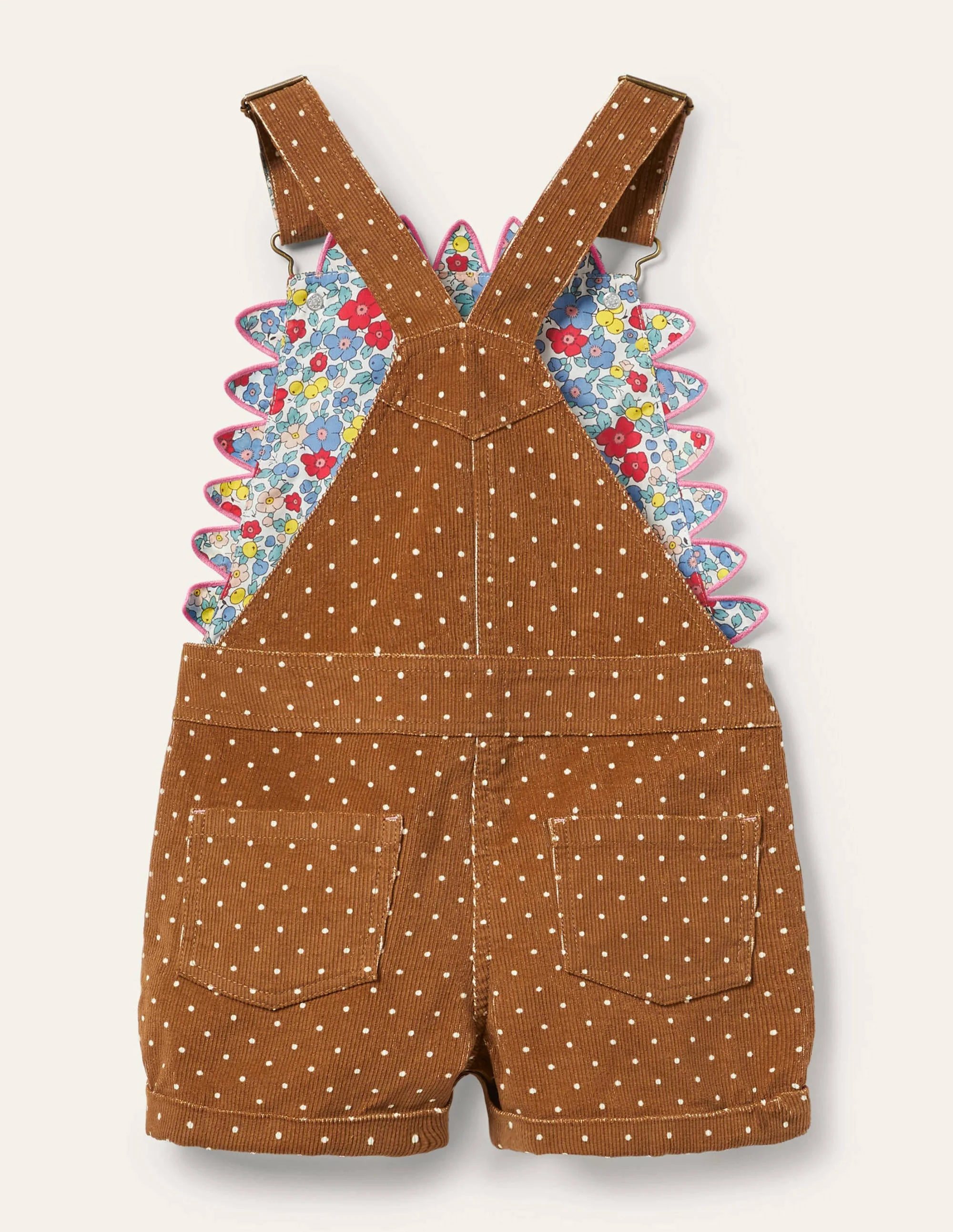 Animal Short Cord Overalls-Butterscotch Brown Hedgehog - Image 2