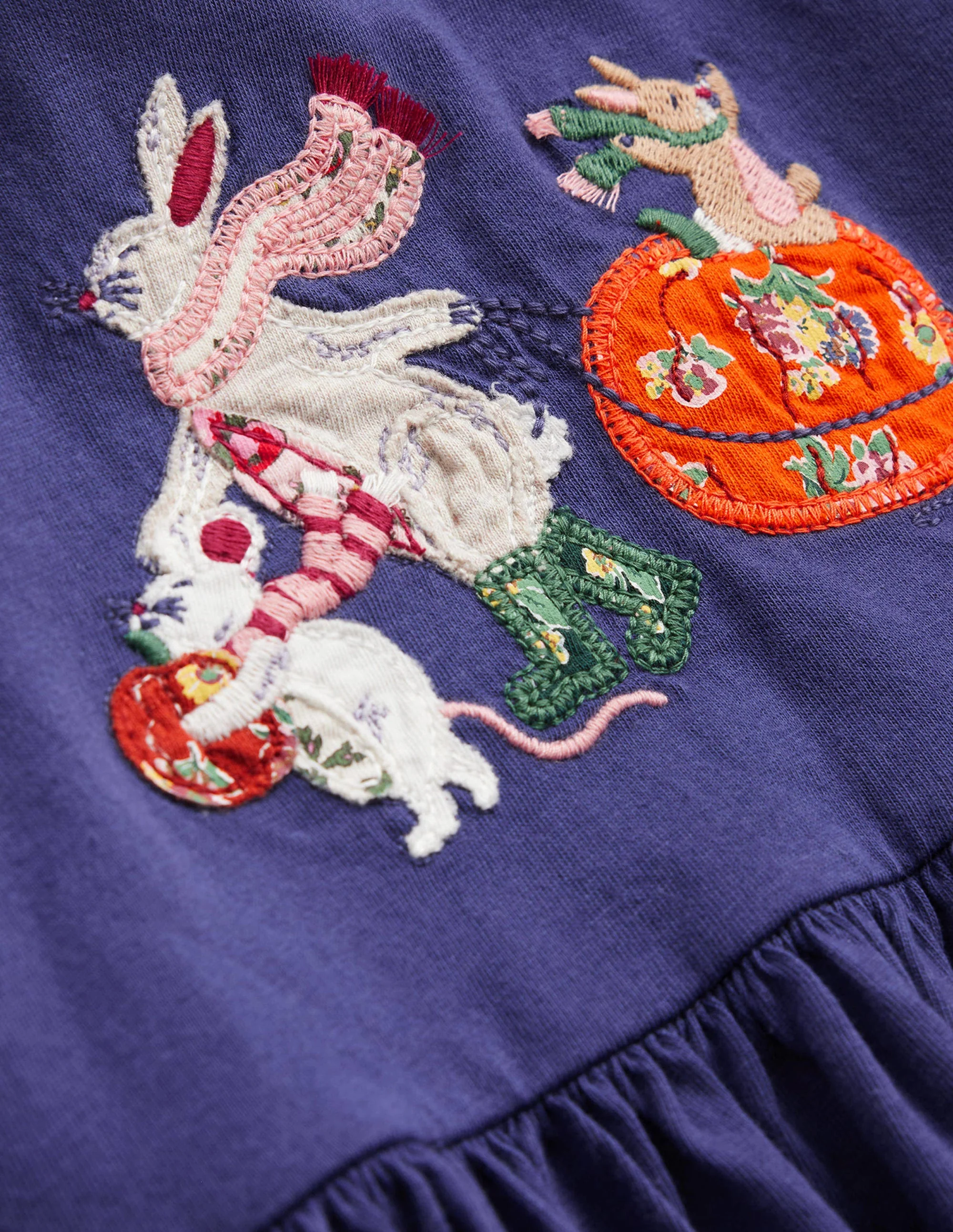 Appliqué Jersey Dress-Blue Yonder - Image 3