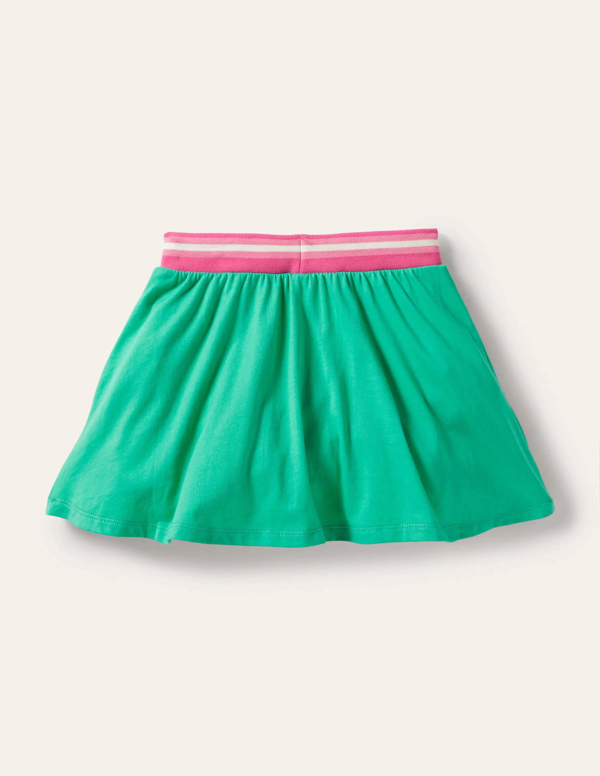 Applique Jersey Skort-Tropical Green Flamingo - Image 2