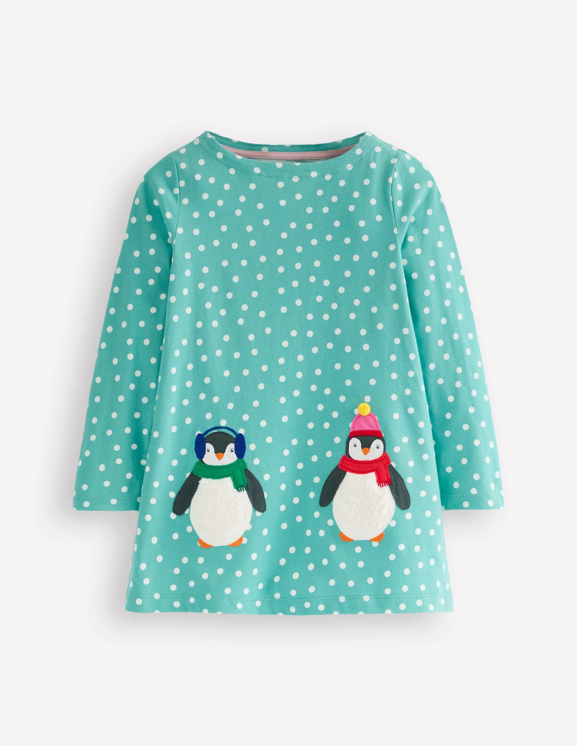 Appliqué Jersey Tunic-Brook Blue Spot Penguins