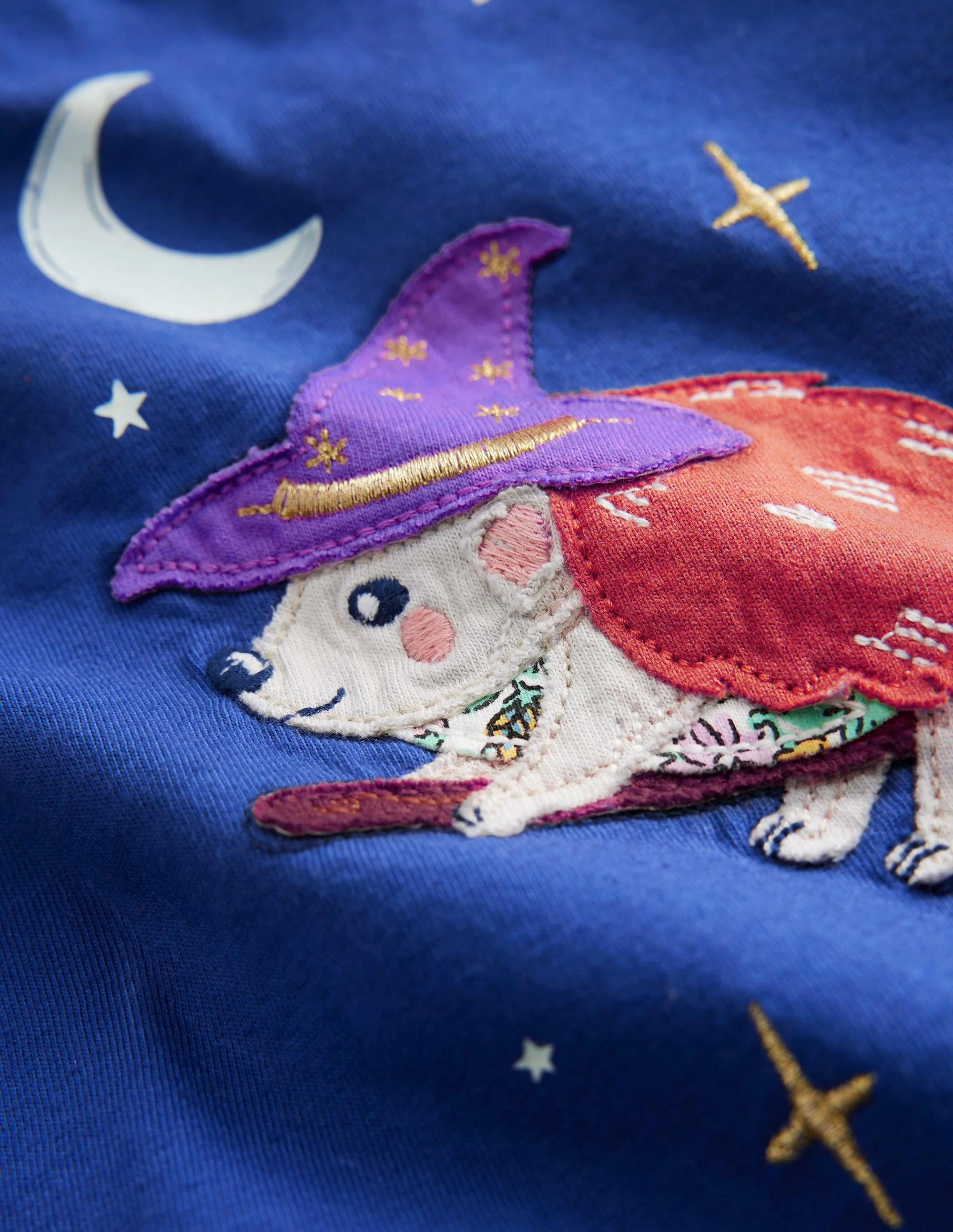 Appliqué Long Sleeve Top-Bluejay Hedgehog - Image 3