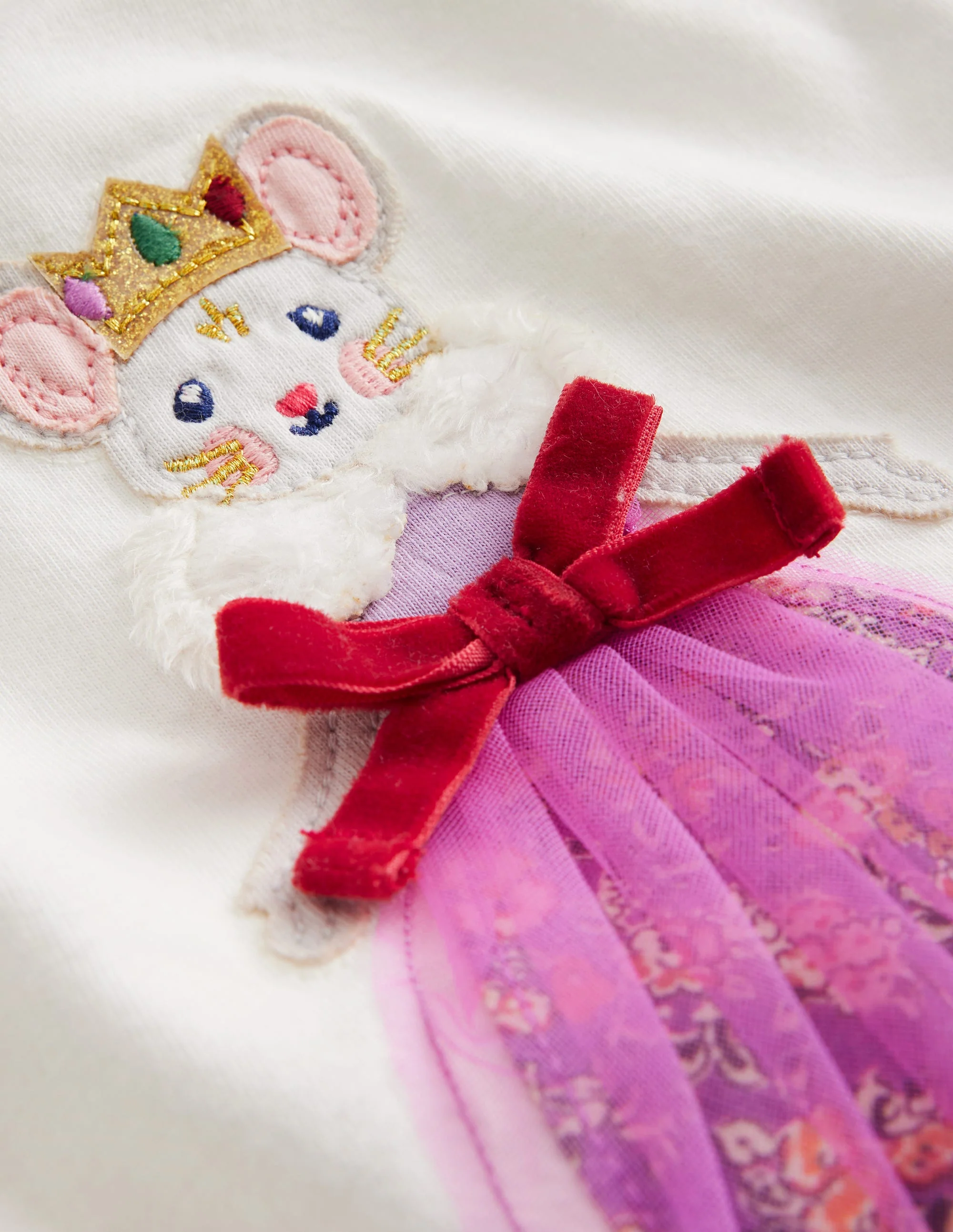 Appliqué Long Sleeve Top-Ivory Queen Mouse - Image 3