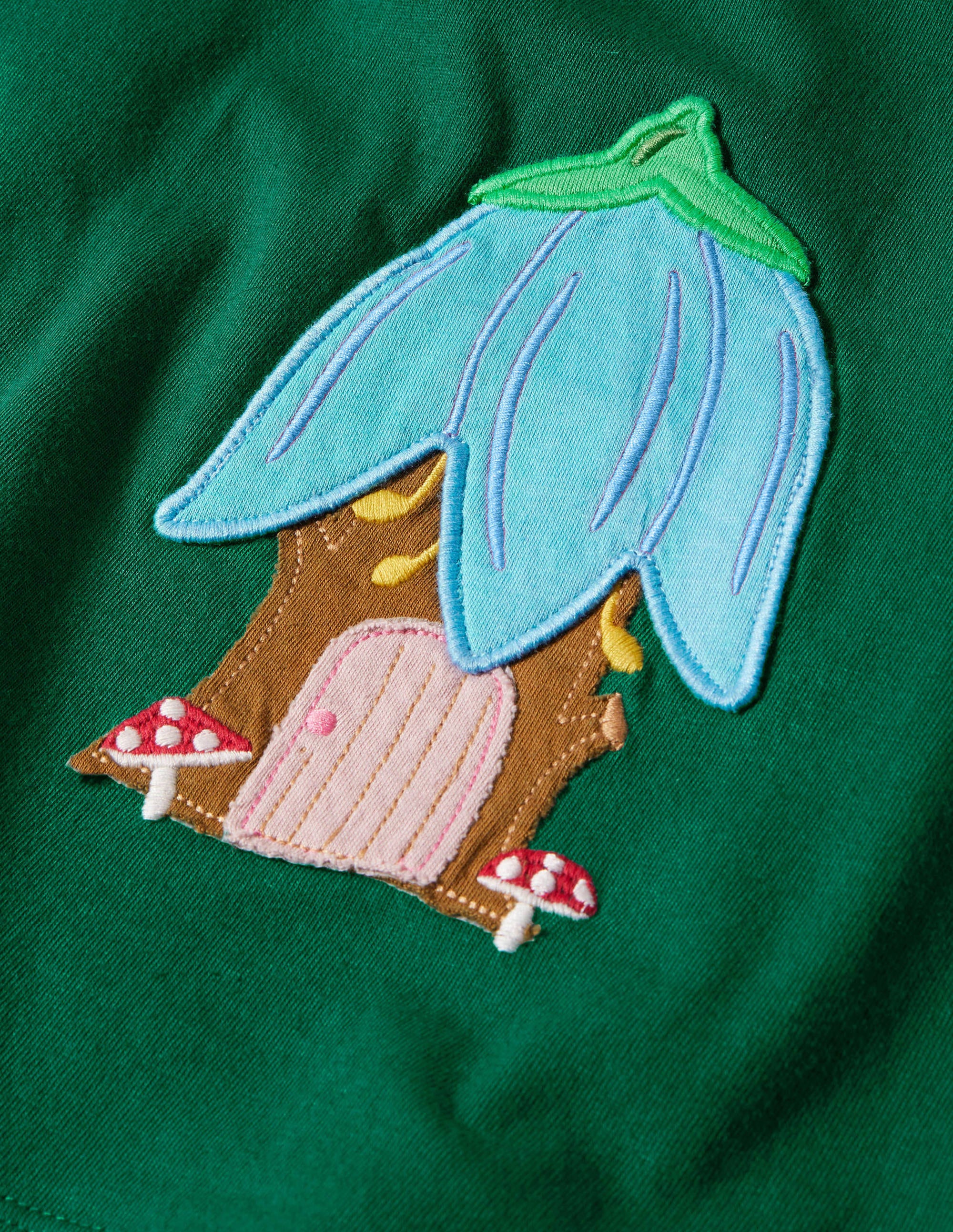 Appliqué Pocket Tunic-Forest Green Fairies - Image 3