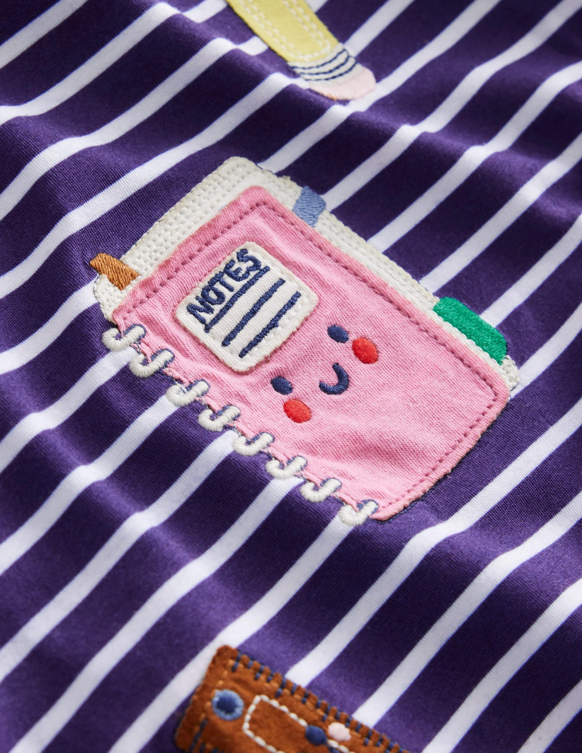 Appliqué T-Shirt-Sapphire/ Ivory Stationary - Image 3
