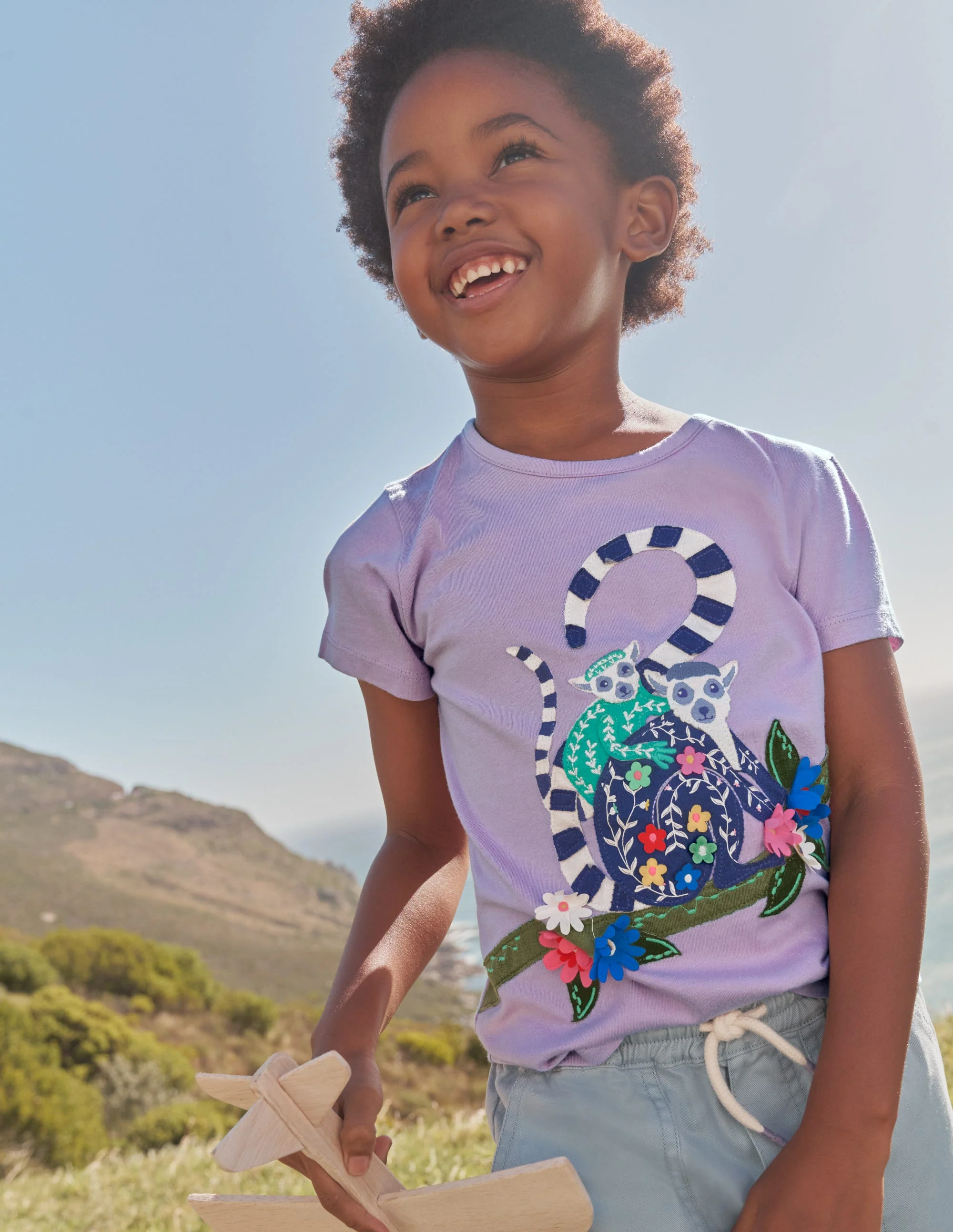 Appliqué T-Shirt-Soft Lavender Lemur - Image 4