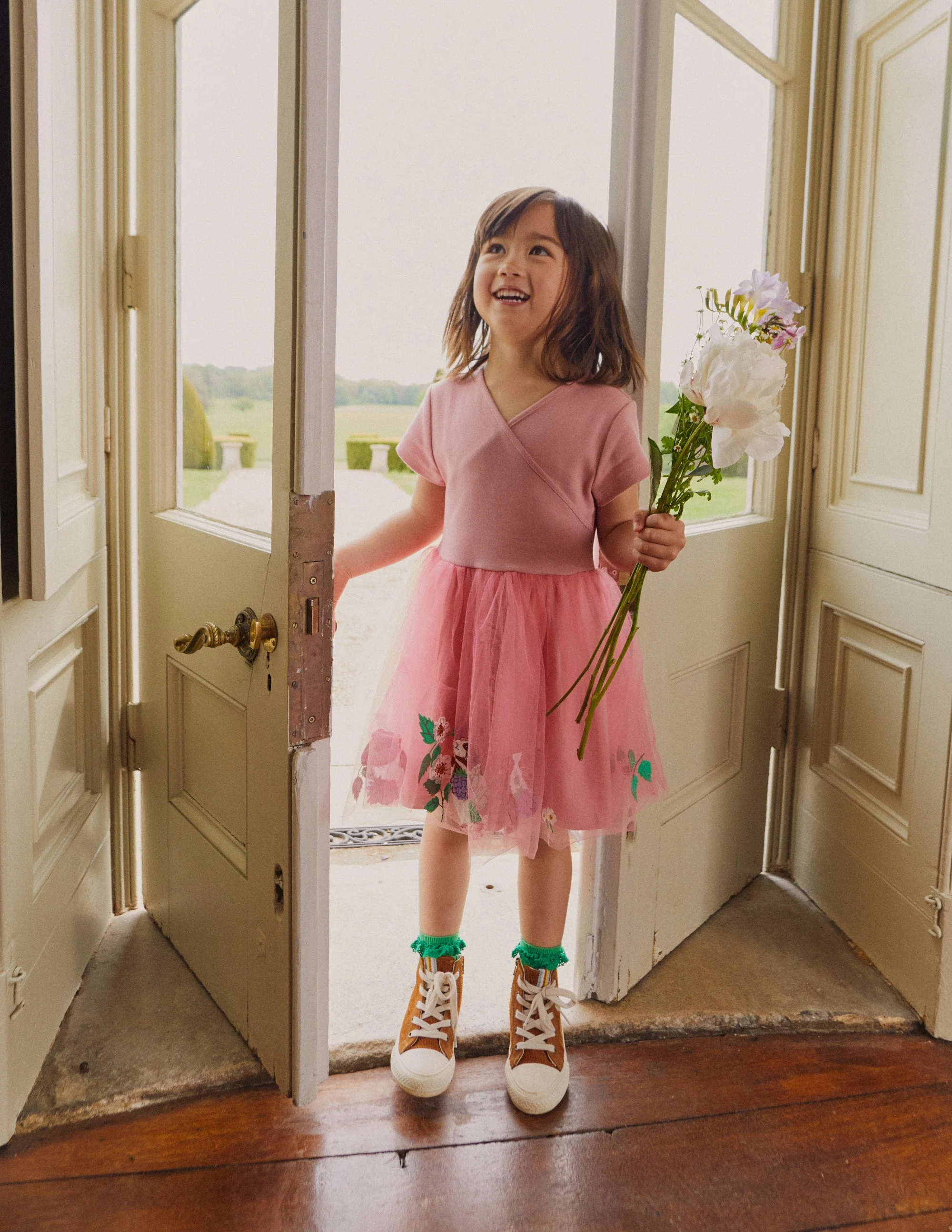 Applique Tulle Ballet Dress-Almond Pink - Image 4