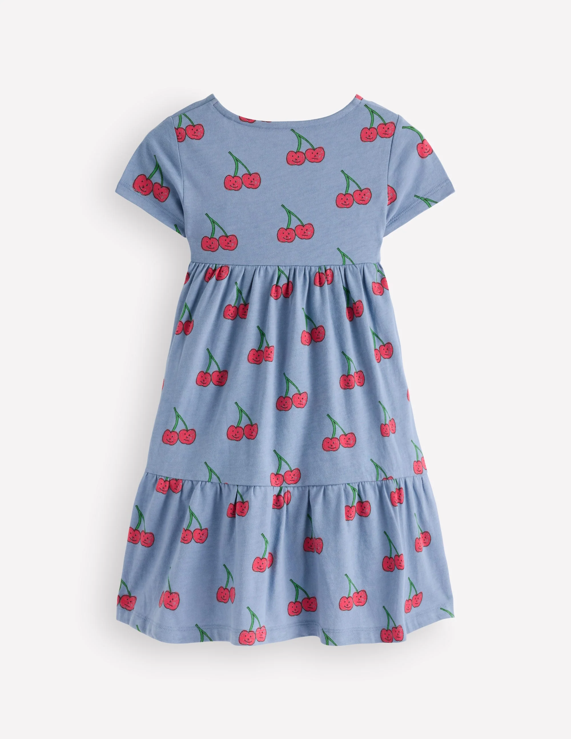 Ariel Twirly Jersey Dress-Blue Cherries - Image 2