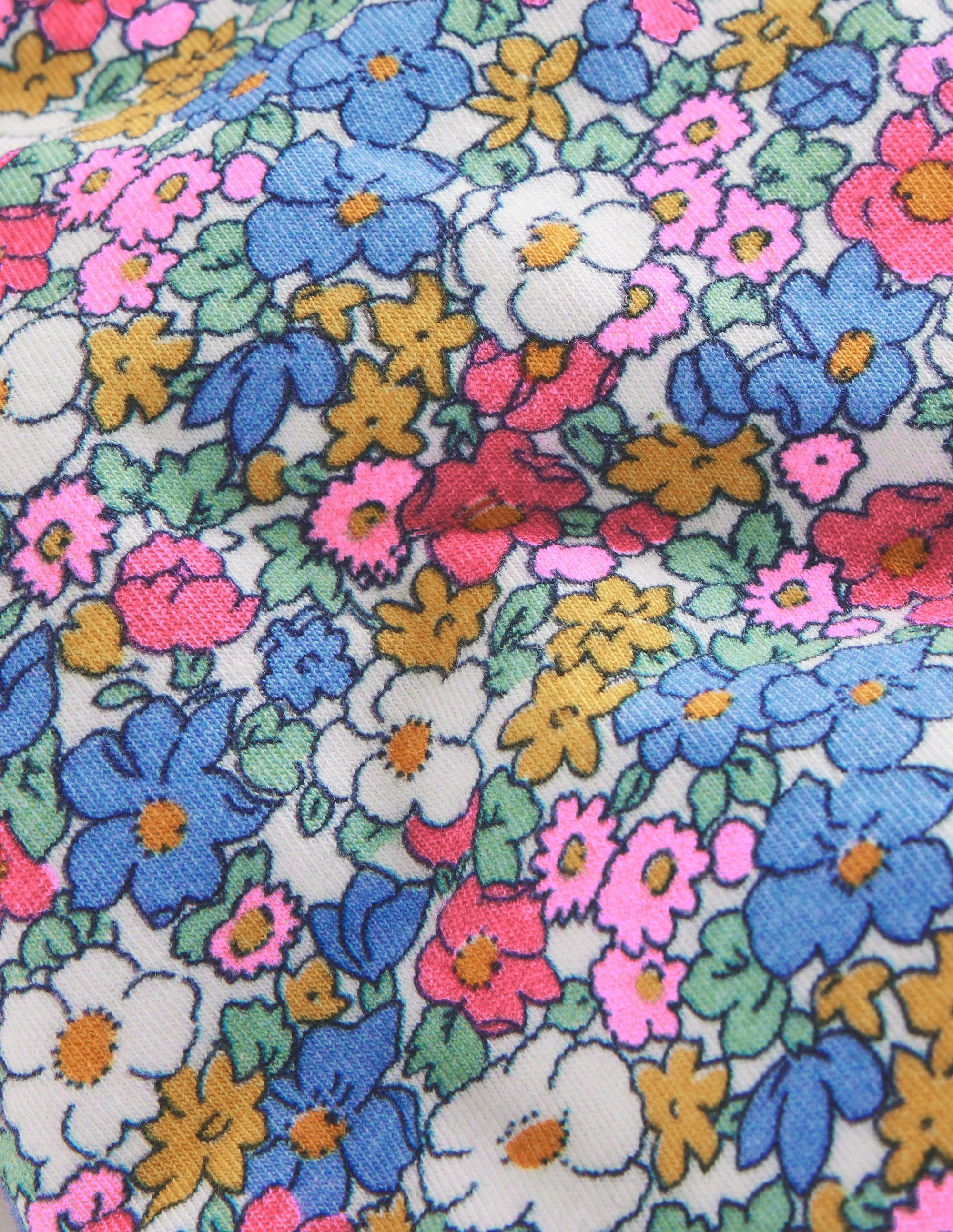 Biker Shorts-Festival Pink Nautical Floral - Image 3